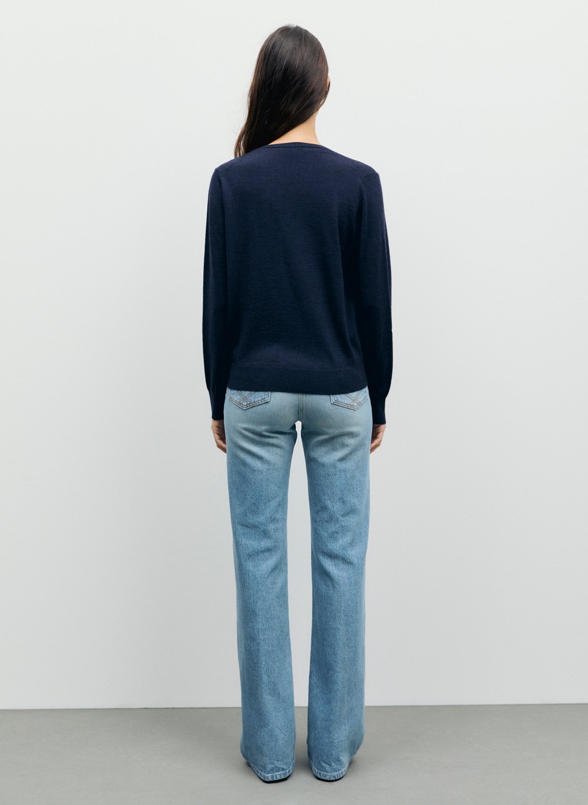 Pull droit col V en laine GERARD DAREL Bleu