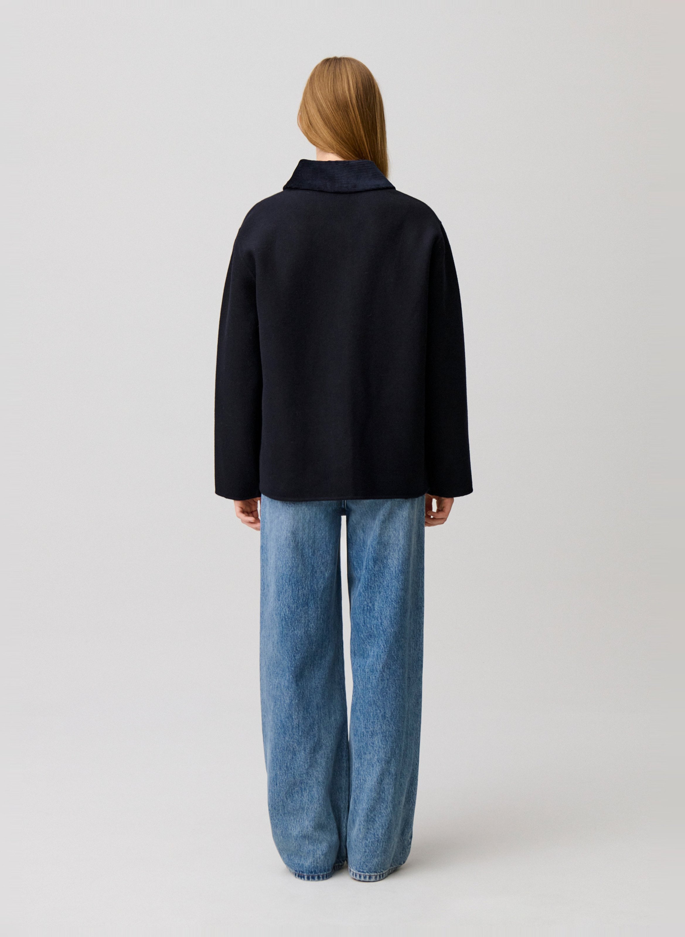 Veste droite boutonnée en laine mélangée CLAUDIE PIERLOT Bleu