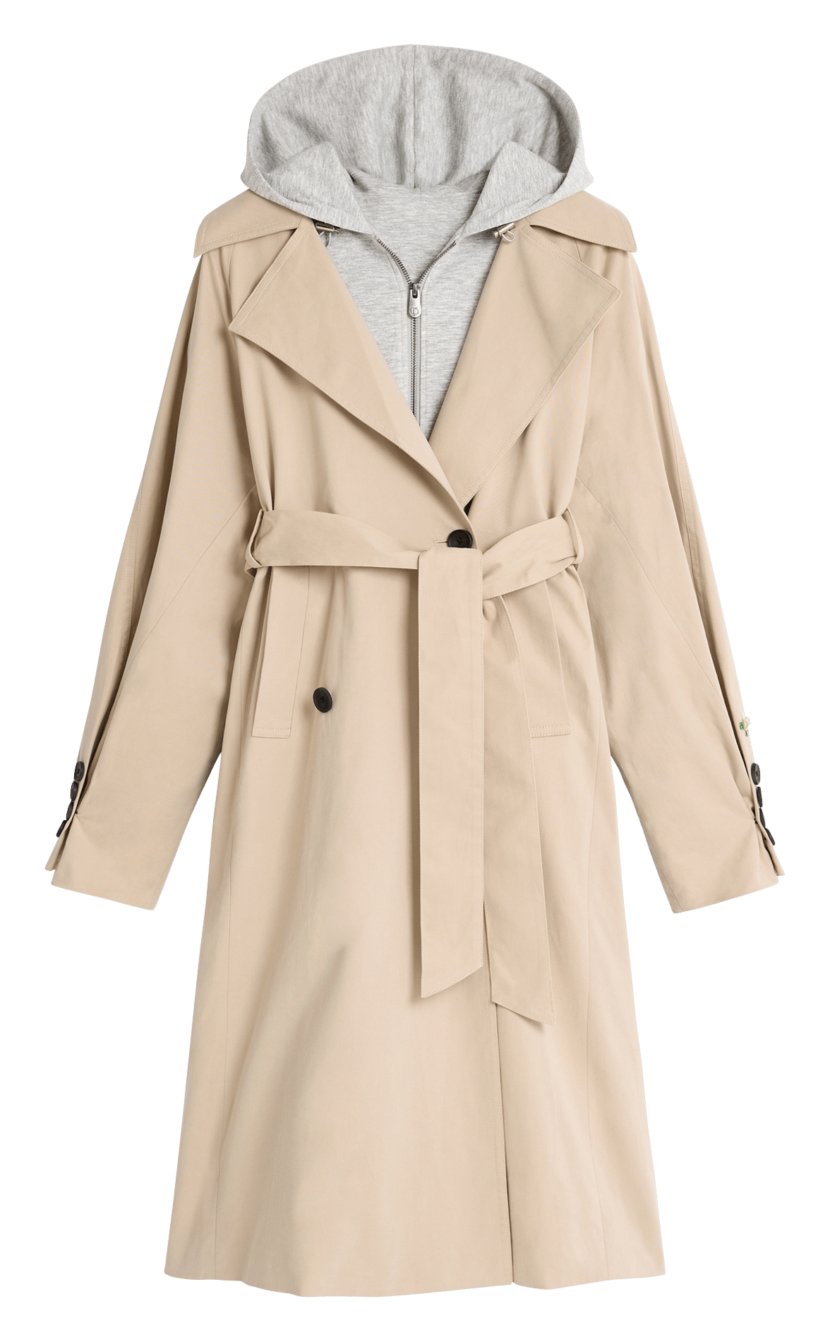 Long trench coat with removable hood DESIGUAL Brown