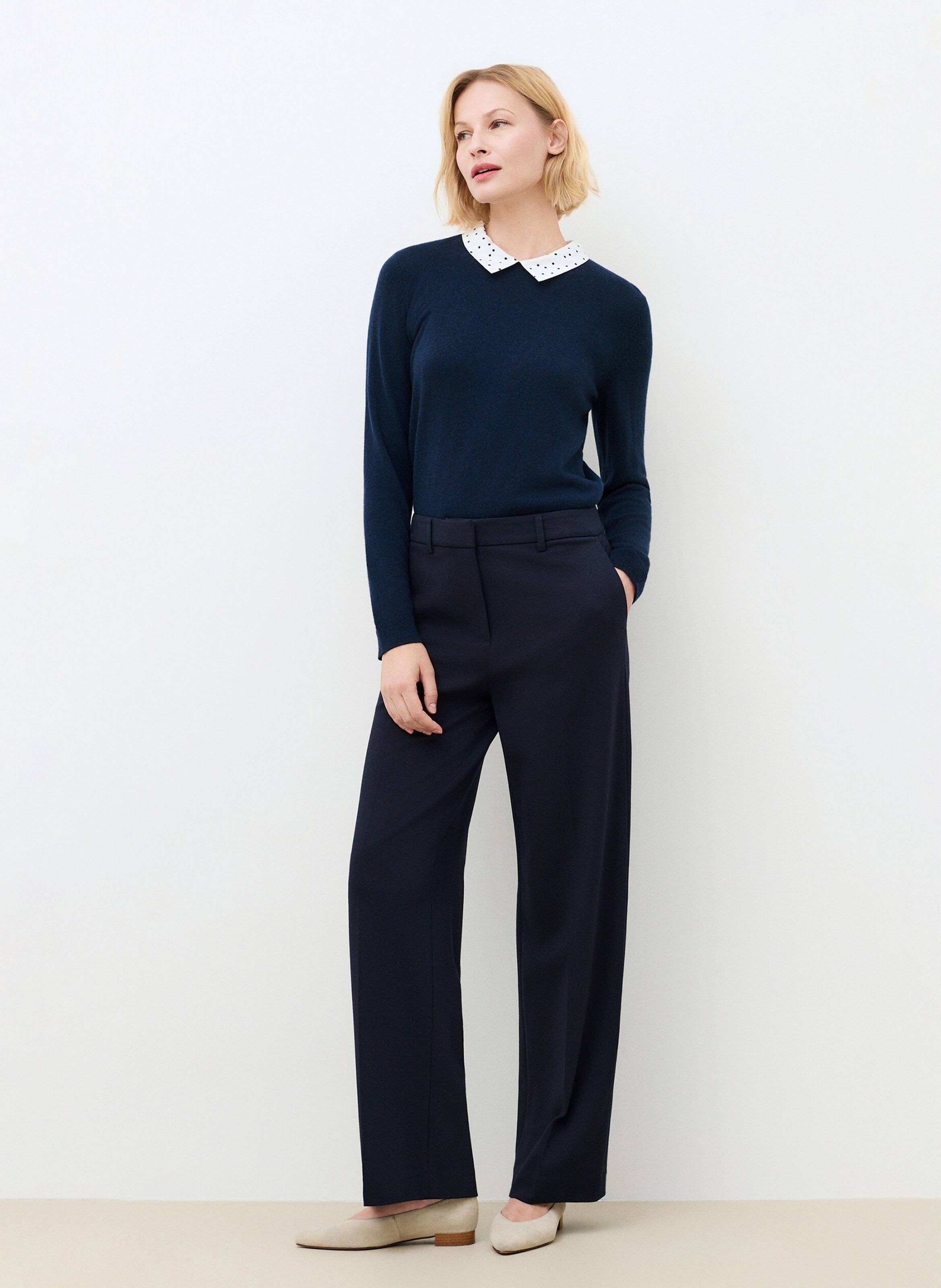 Pantalon droit  CAROLL Bleu