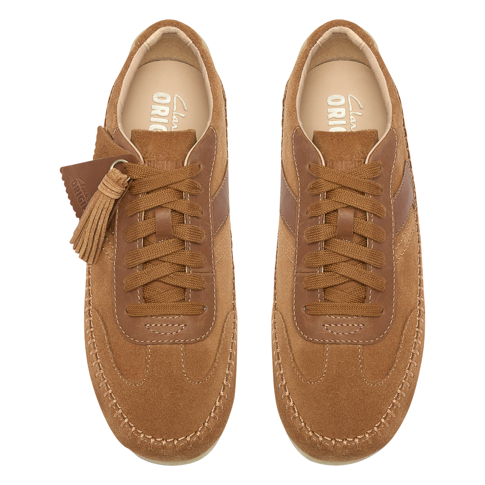 Suede low-top sneakers CLARKS Orange