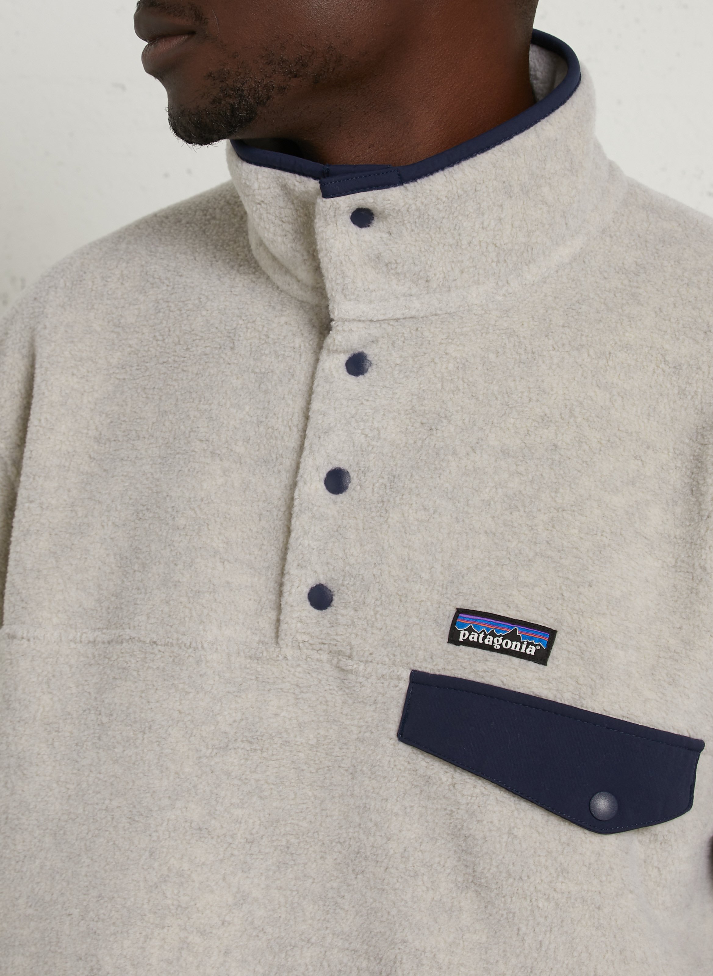 Weites Sweatshirt mit geknöpftem Stehkragen PATAGONIA Blau