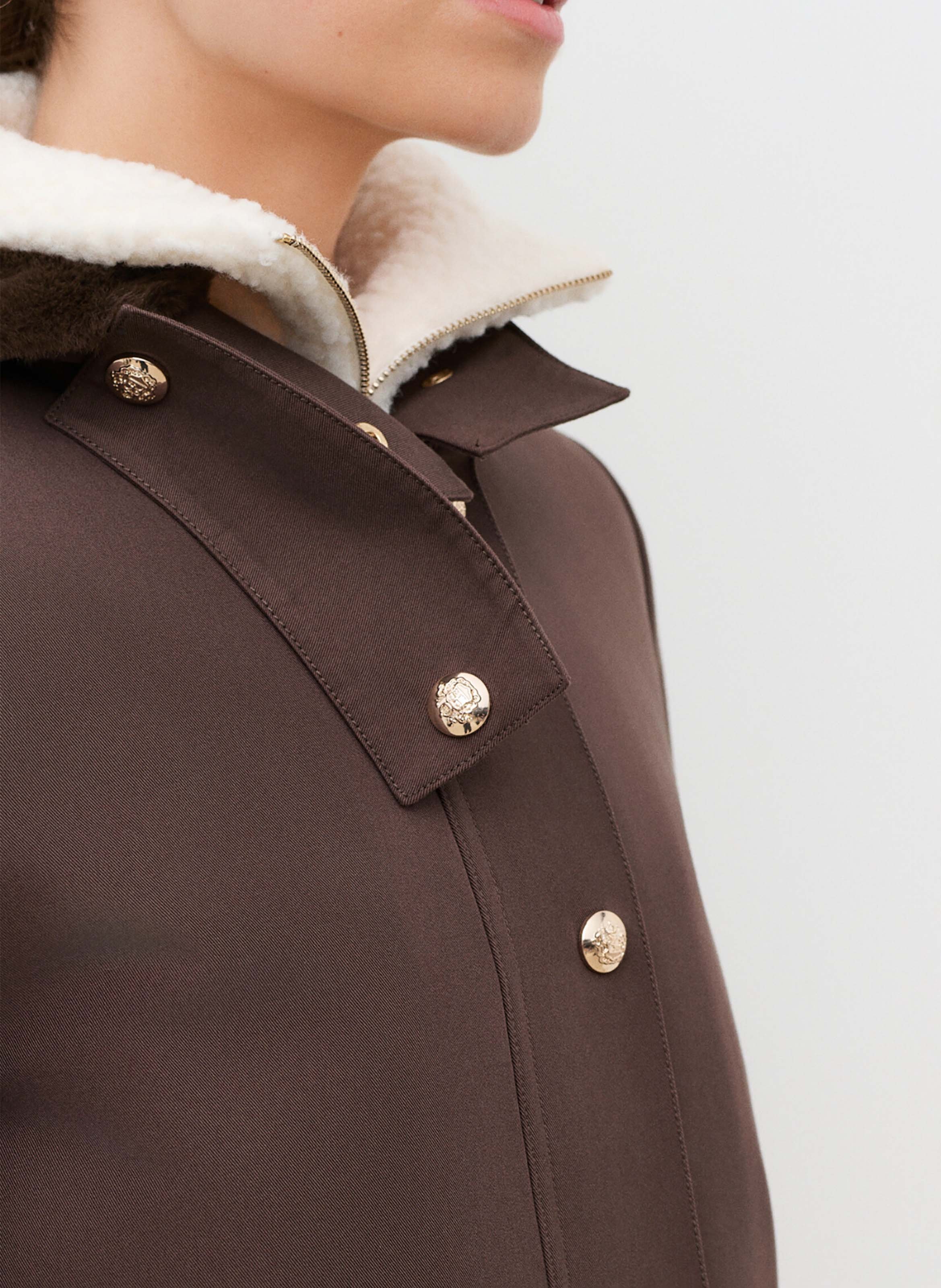 Parka met opstaande kraag - katoenblend CAROLL Bruin
