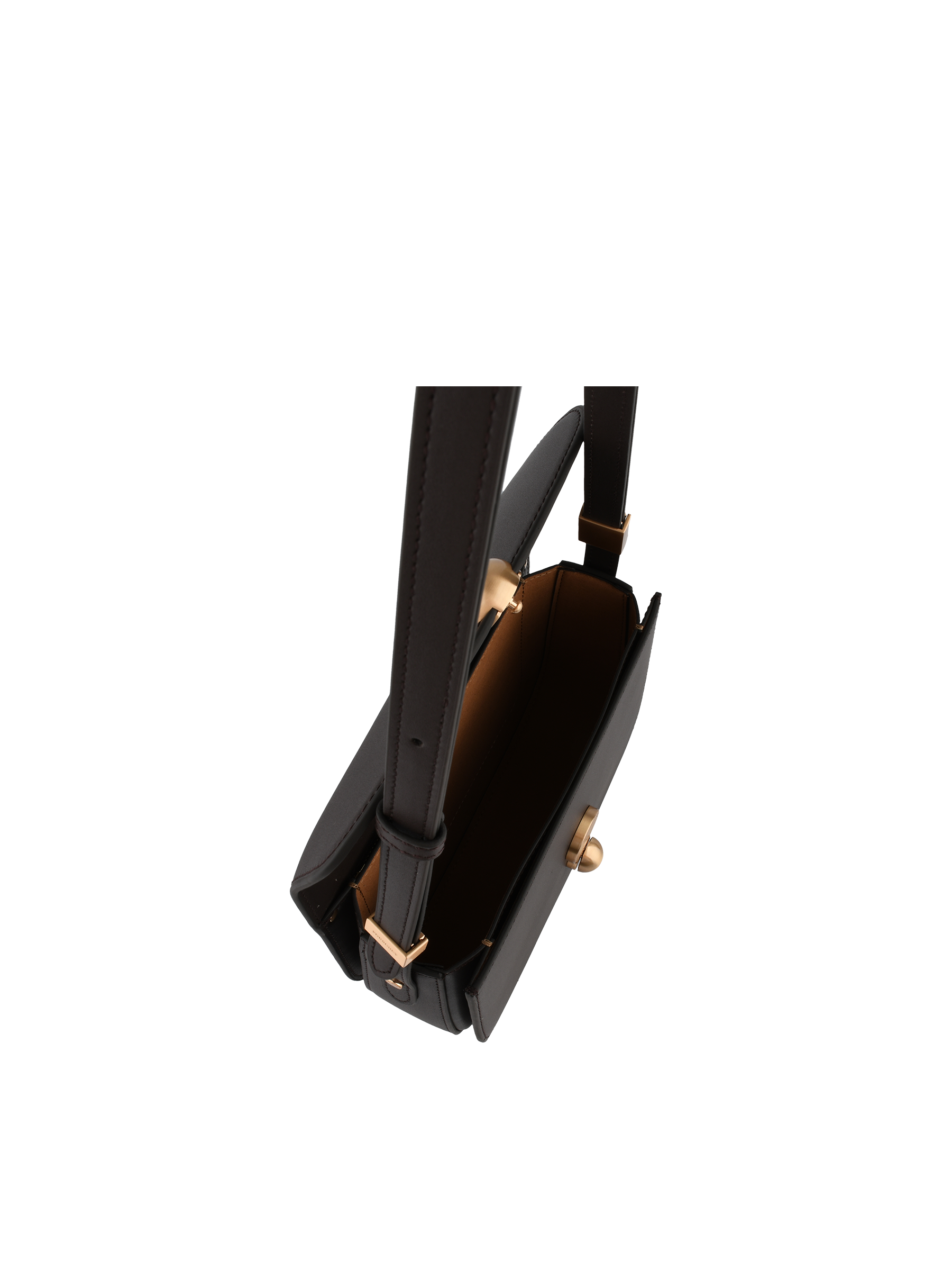 Crossbody bag in cowhide leather | Brown POURCHET Women