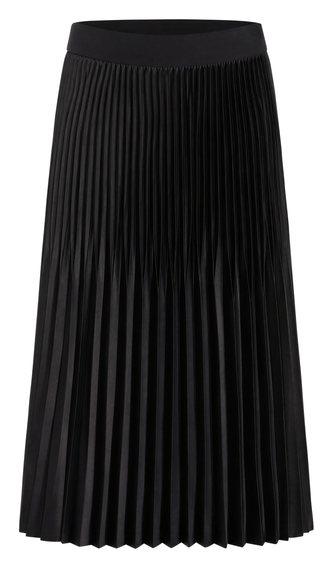 Jupe midi plissée en satin  PABLO Zwart