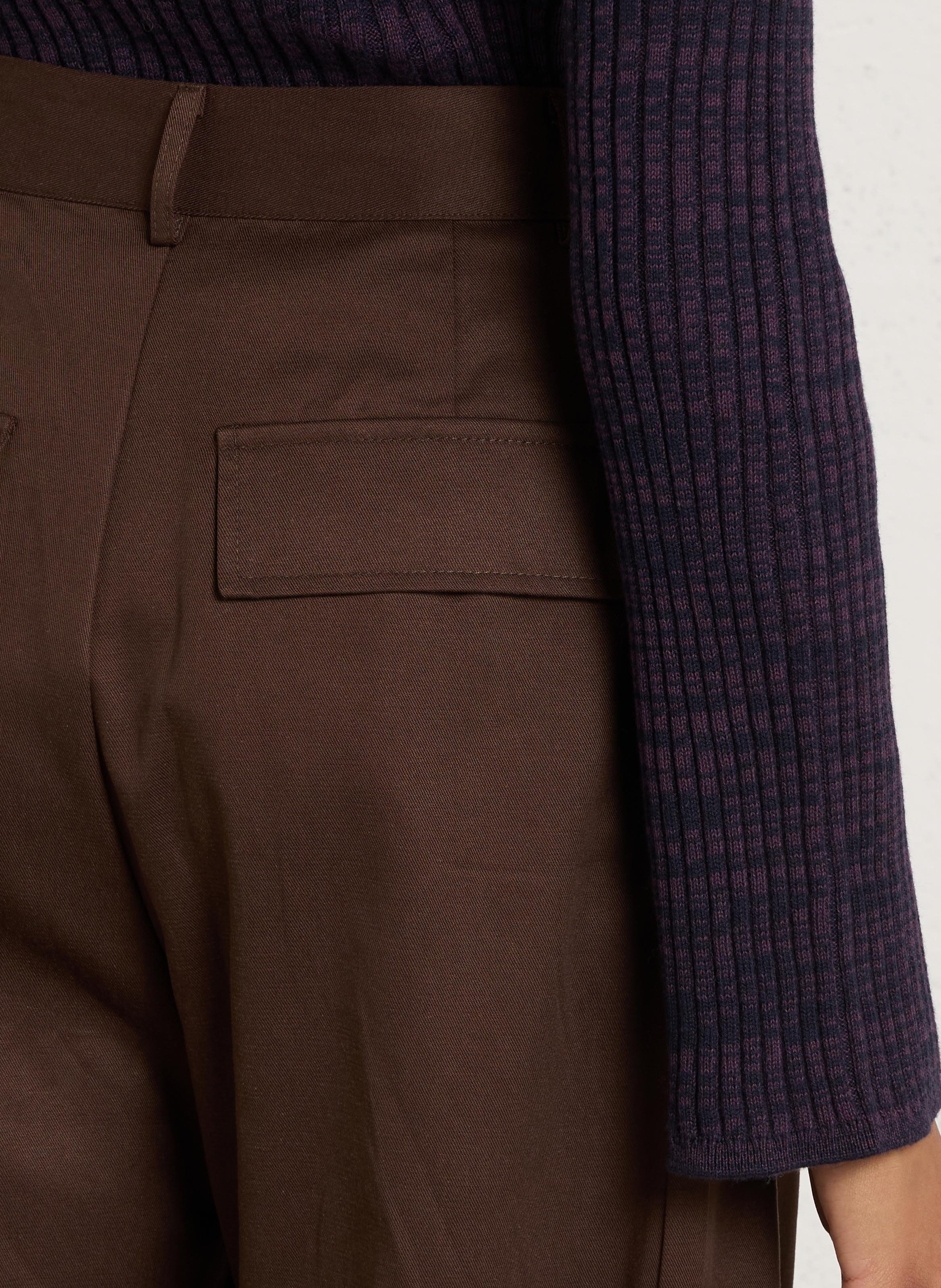 Pantalon barrel en coton mélangé LA PETITE ETOILE Marron