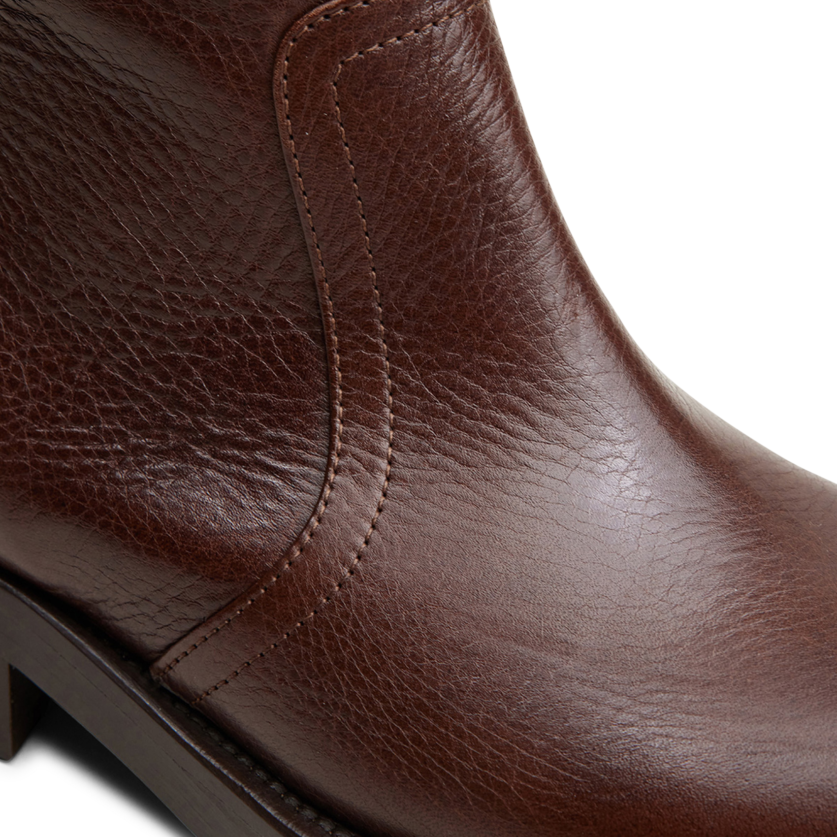 Bottes bout carré en cuir JONAK Marron