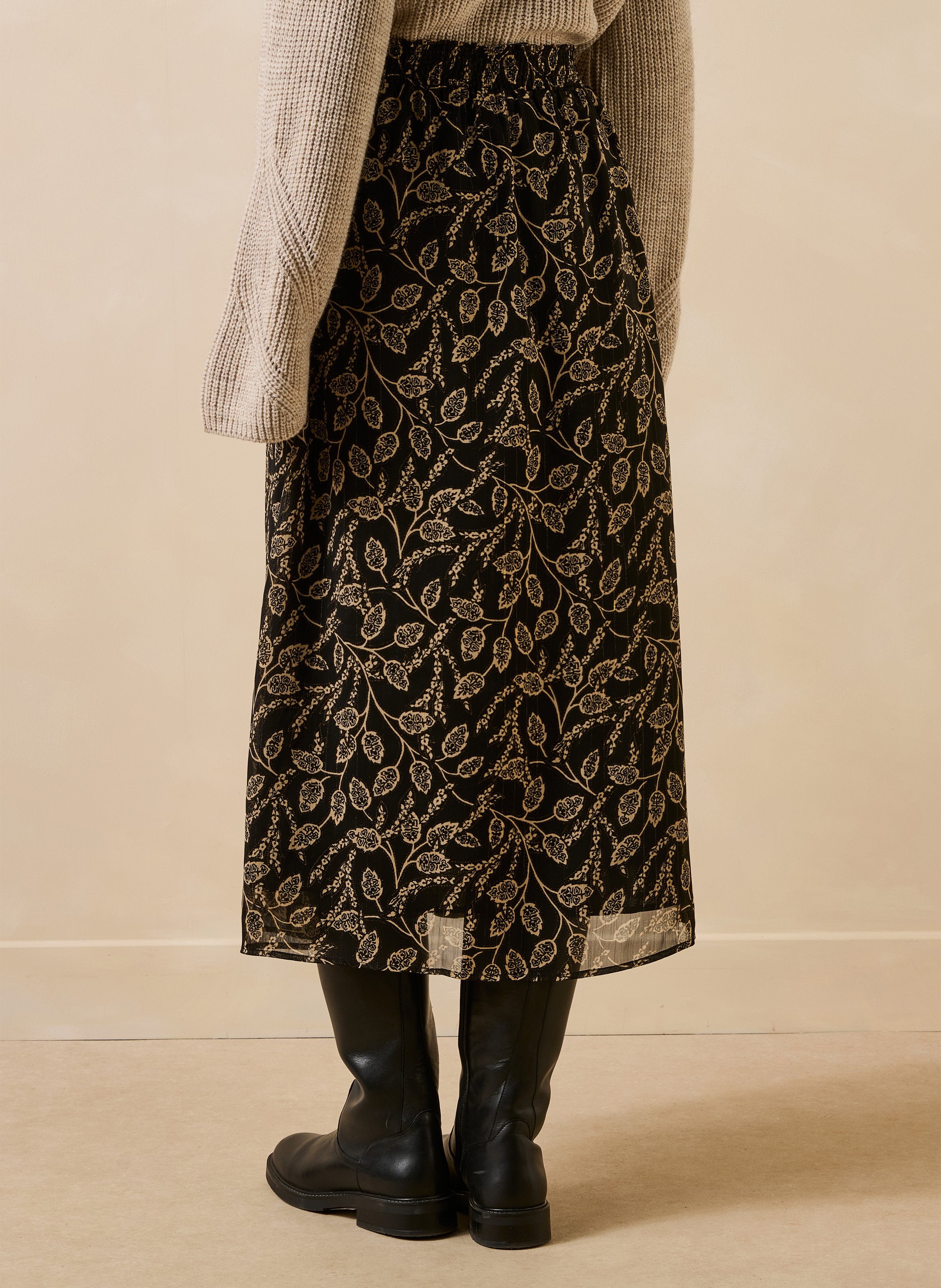 Long flared skirt LA FEE MARABOUTEE Black