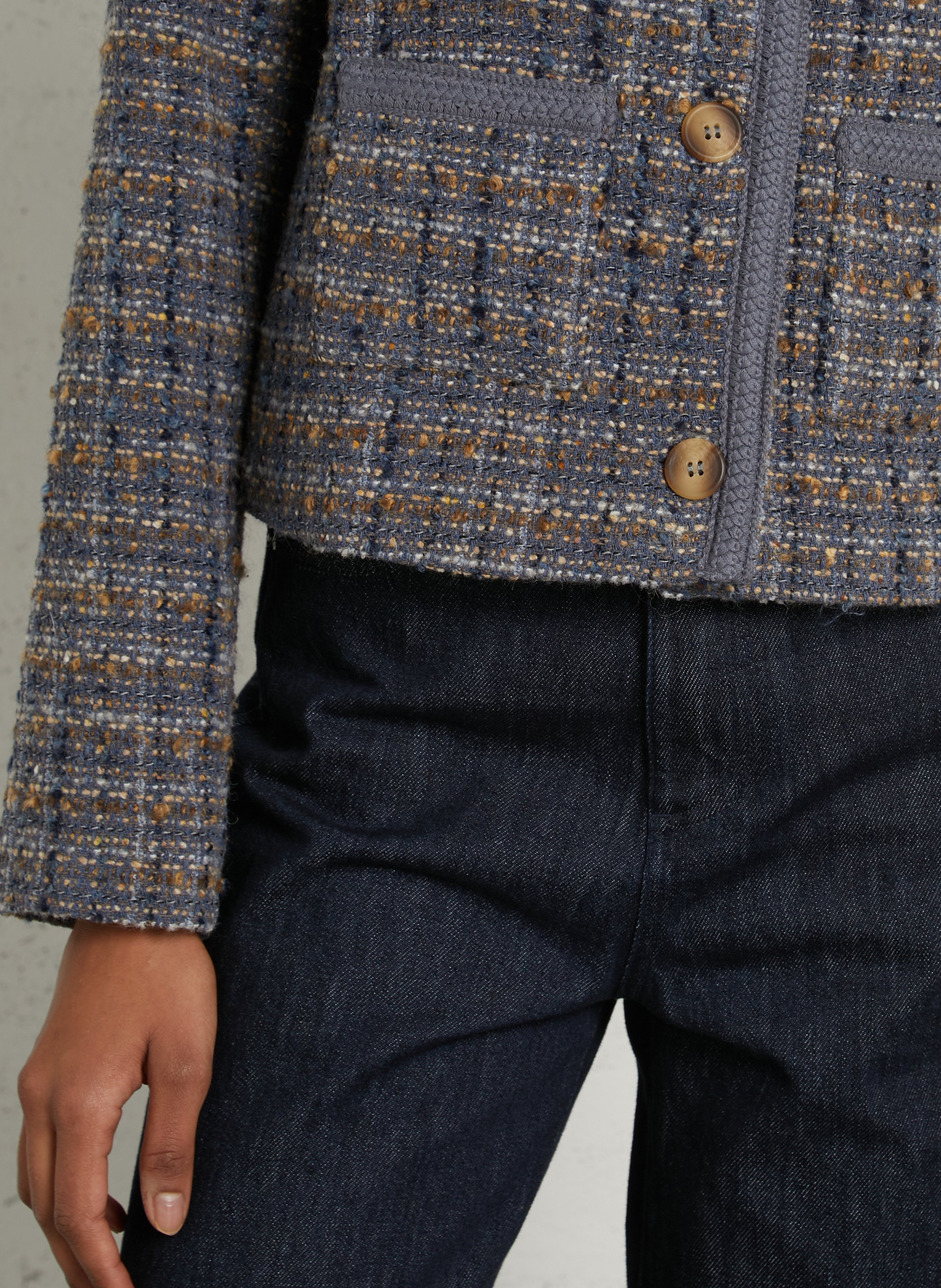 Rechte jas met tweedlook SUD EXPRESS Blauw