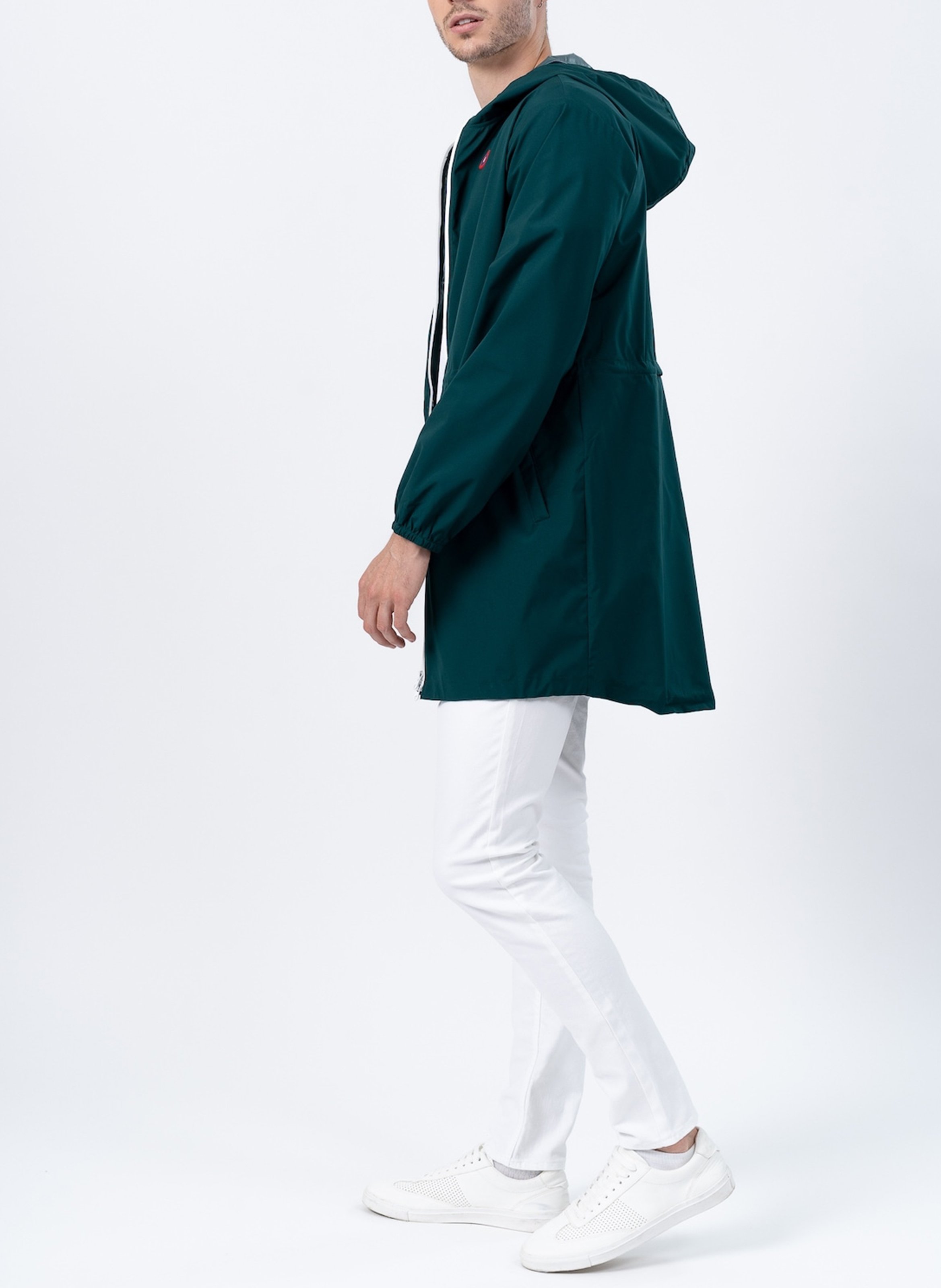 Imperméable long à capuche convertible FLOTTE Vert