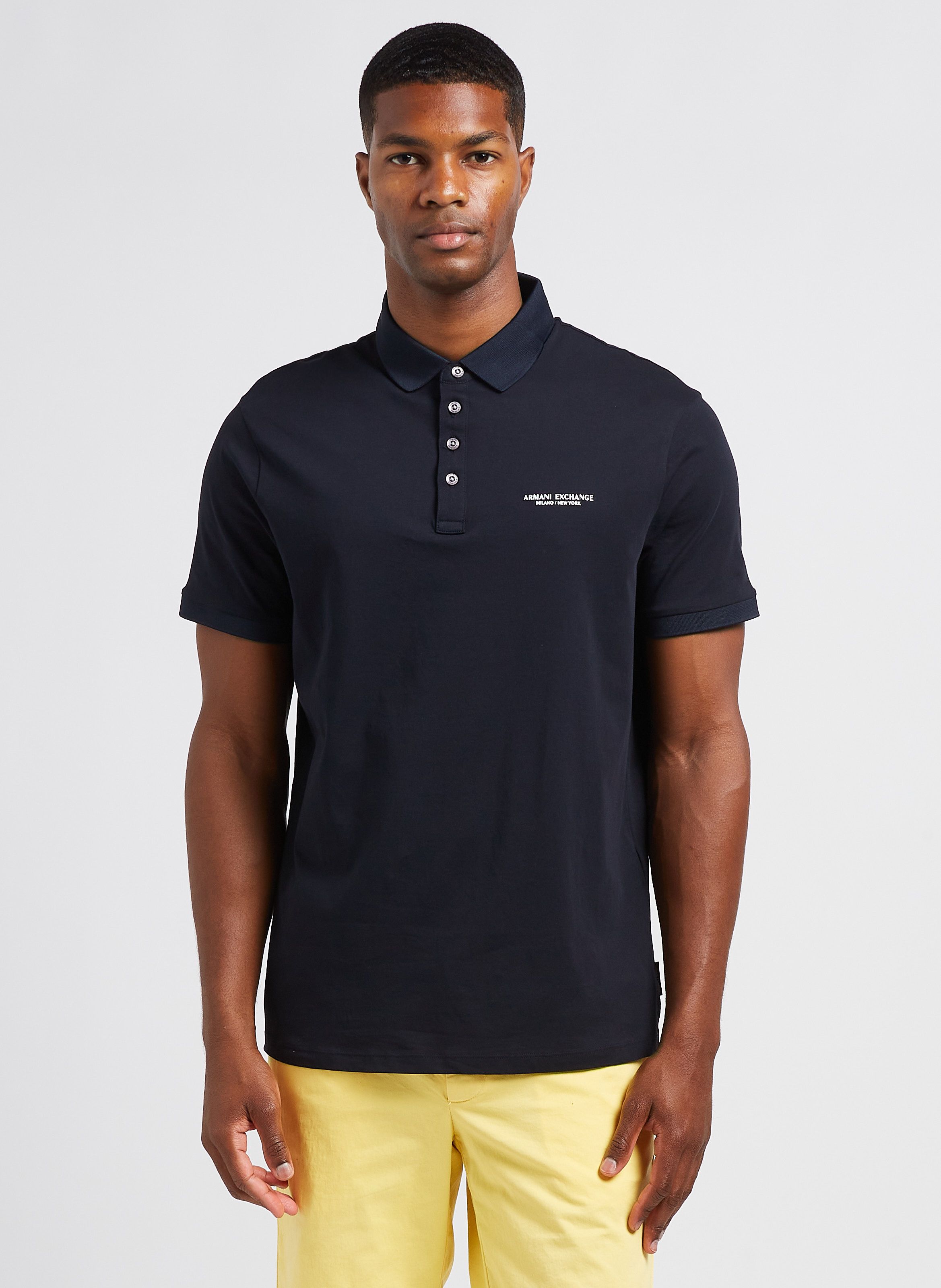 Regular fit Cotton Polo Shirt Navy Armani Exchange Men Place