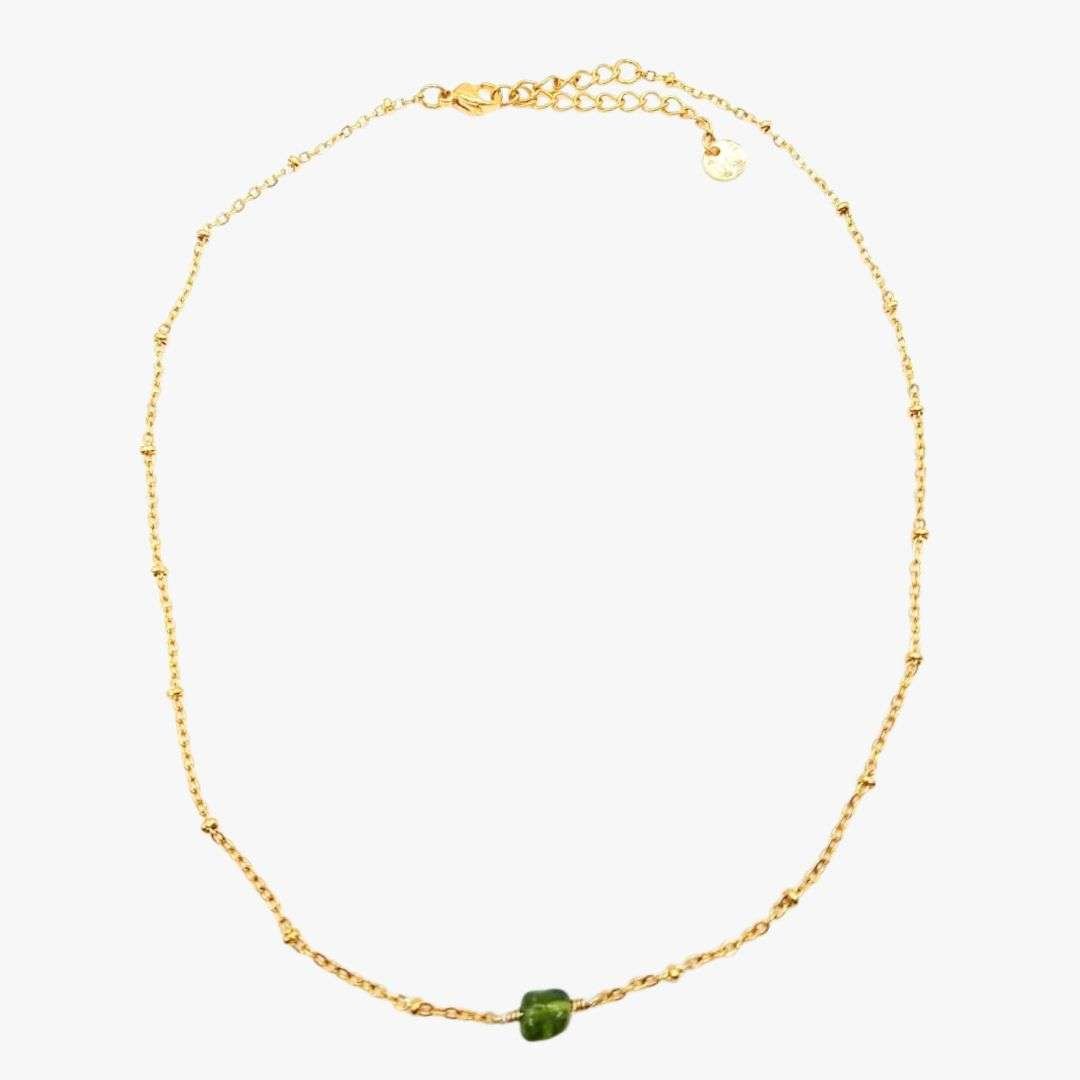 Diopside necklace GINANDGER Green