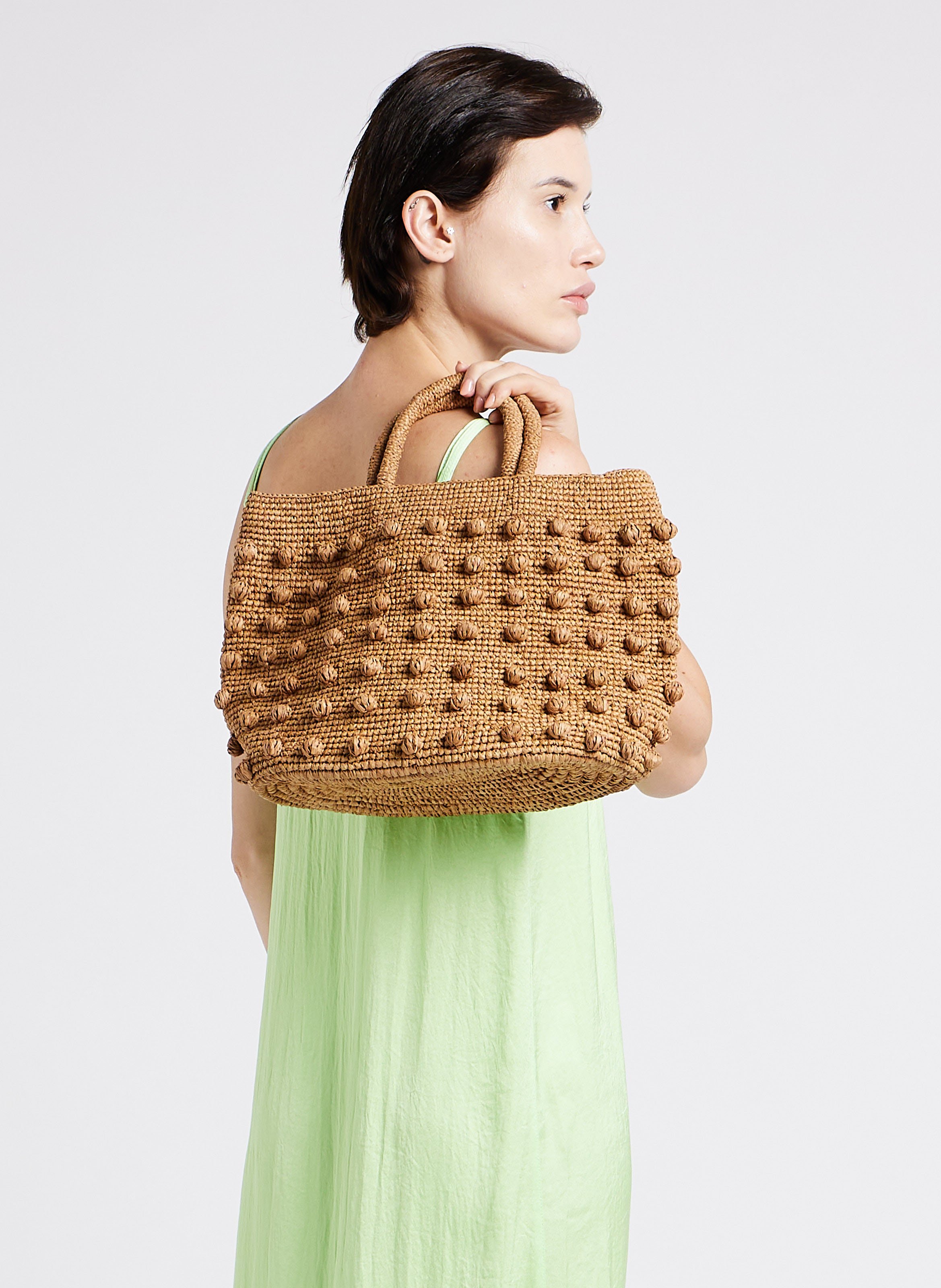 Raffia handbag CAMALYA Beige