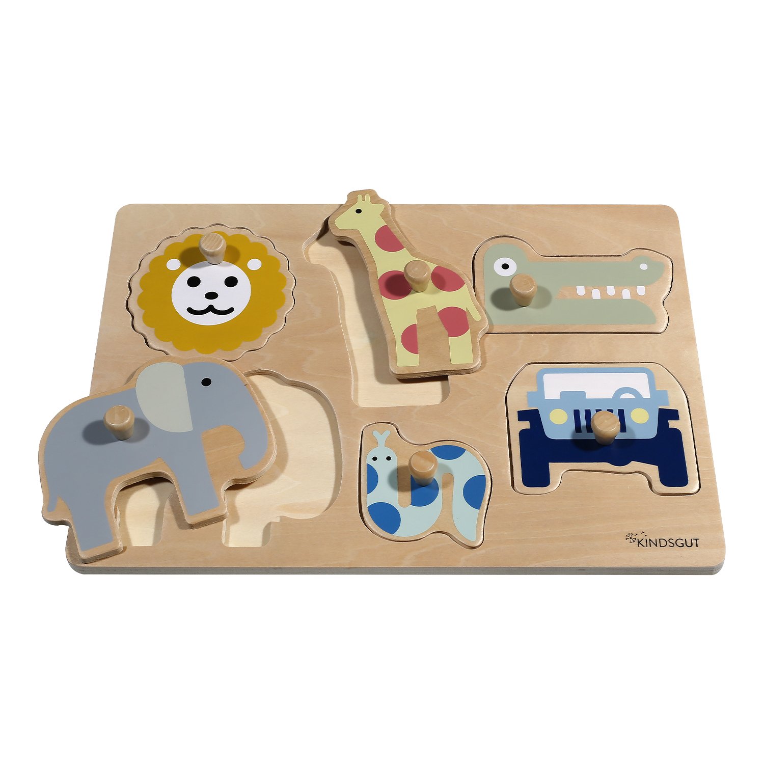 Wooden ocean peg puzzle KINDSGUT Red