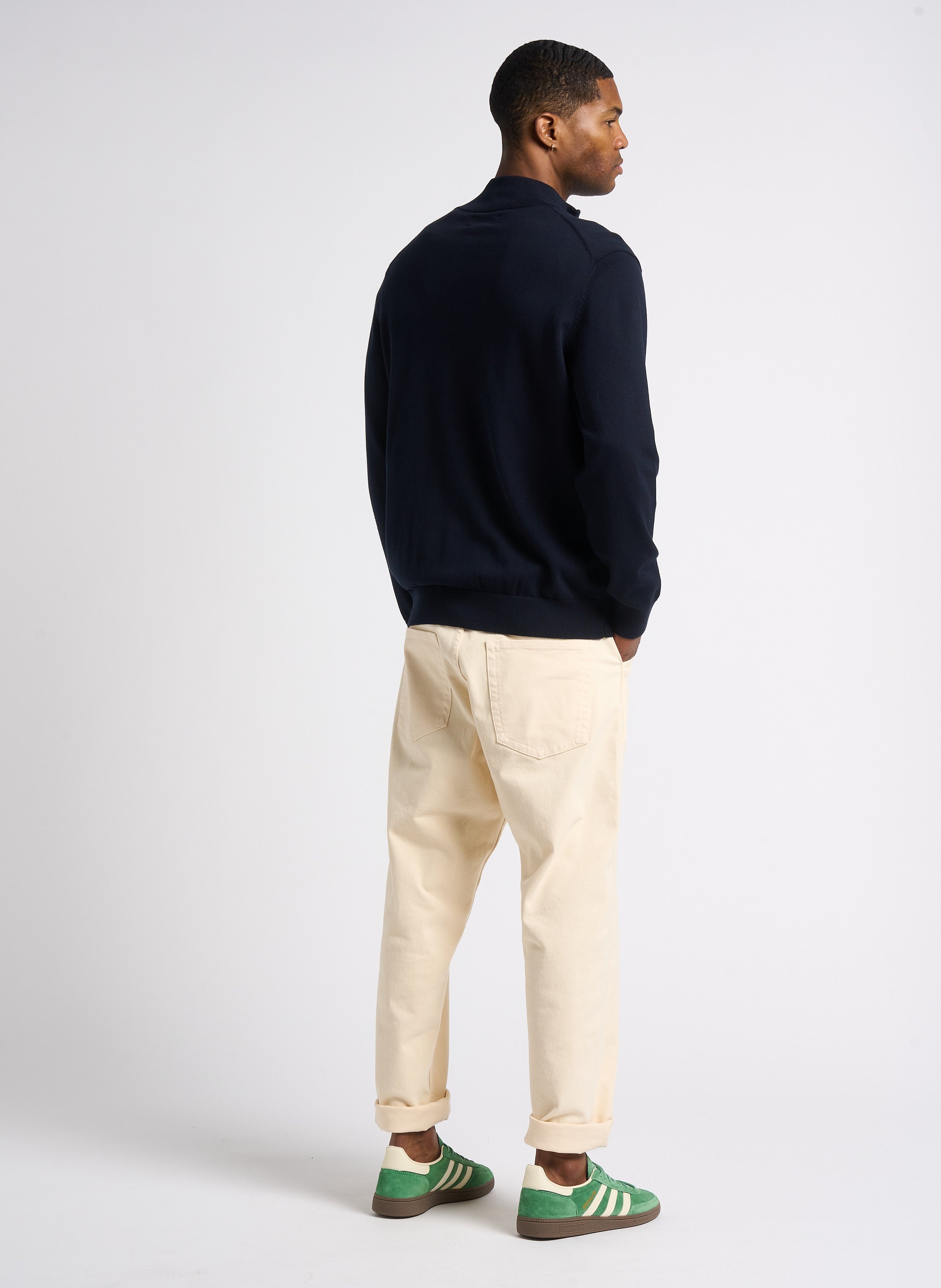 Pull col zippé en coton GANT Bleu