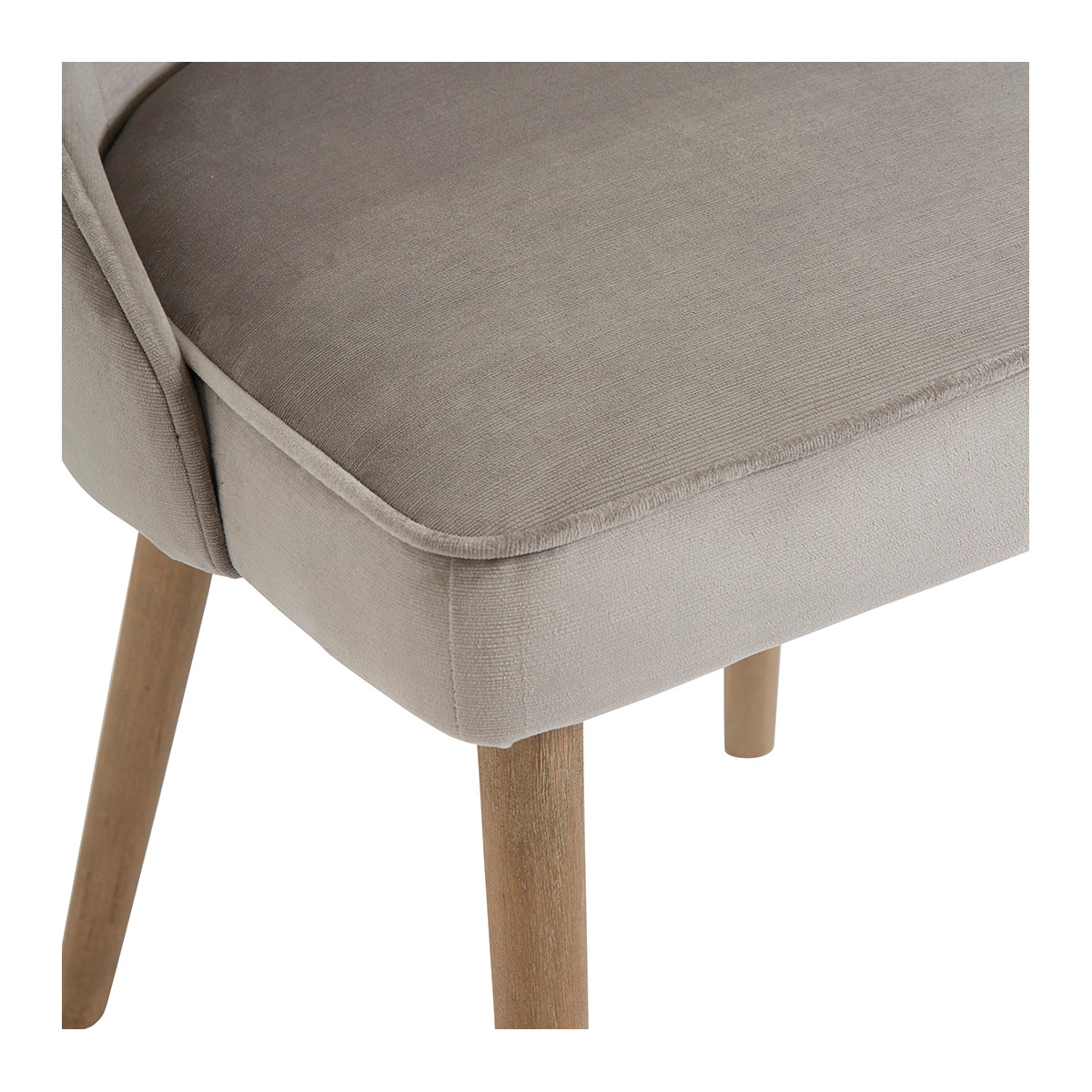Beige velvet chair BLANC D'IVOIRE Beige