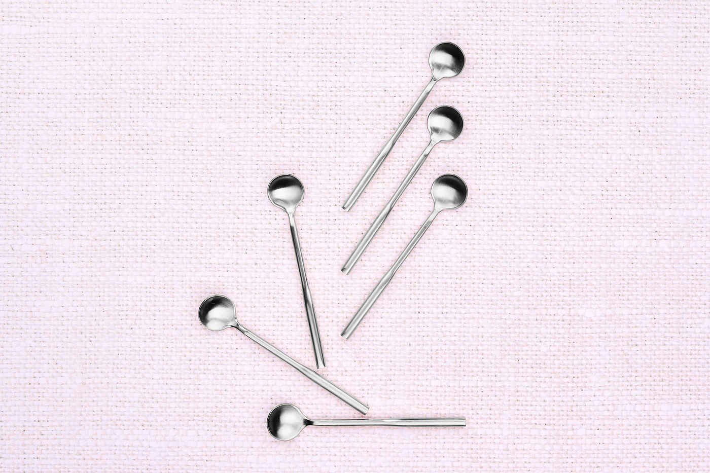 Set of 6 small spoons BJORN Red