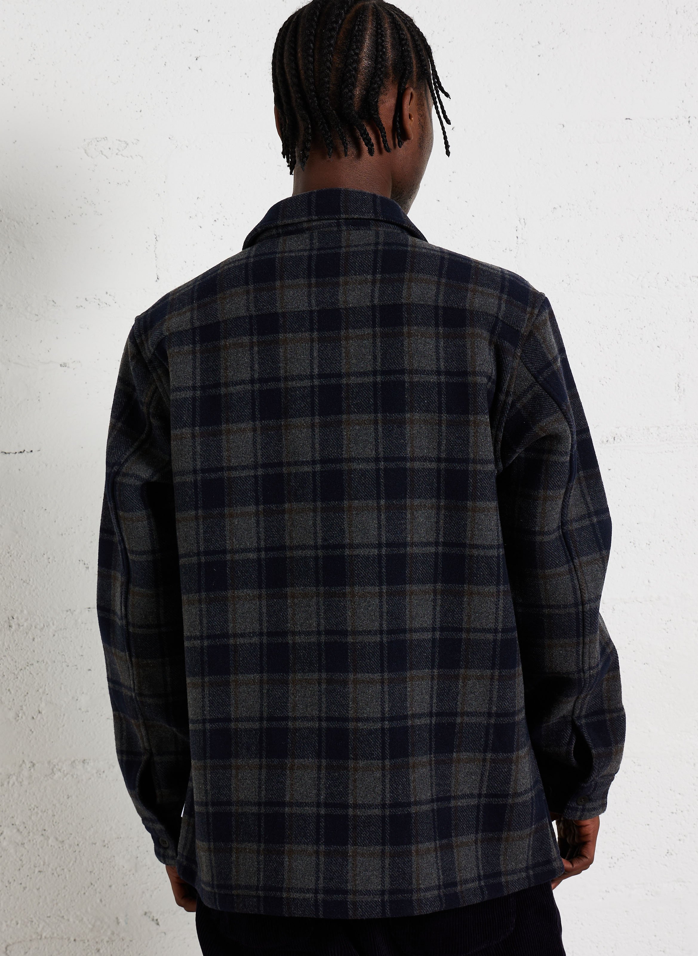Checked wool-blend overshirt LES DEUX Grey