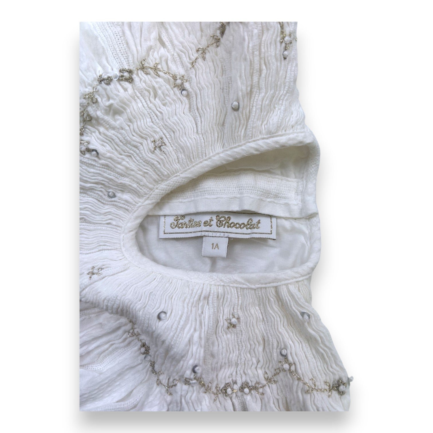 White Baby Dress - 12 months TARTINE ET CHOCOLAT - seconde-main White