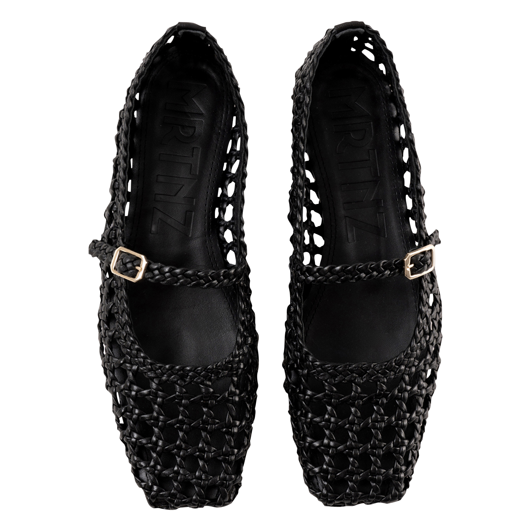 Ballerines en cuir tressé SOULIER MARTINEZ Noir