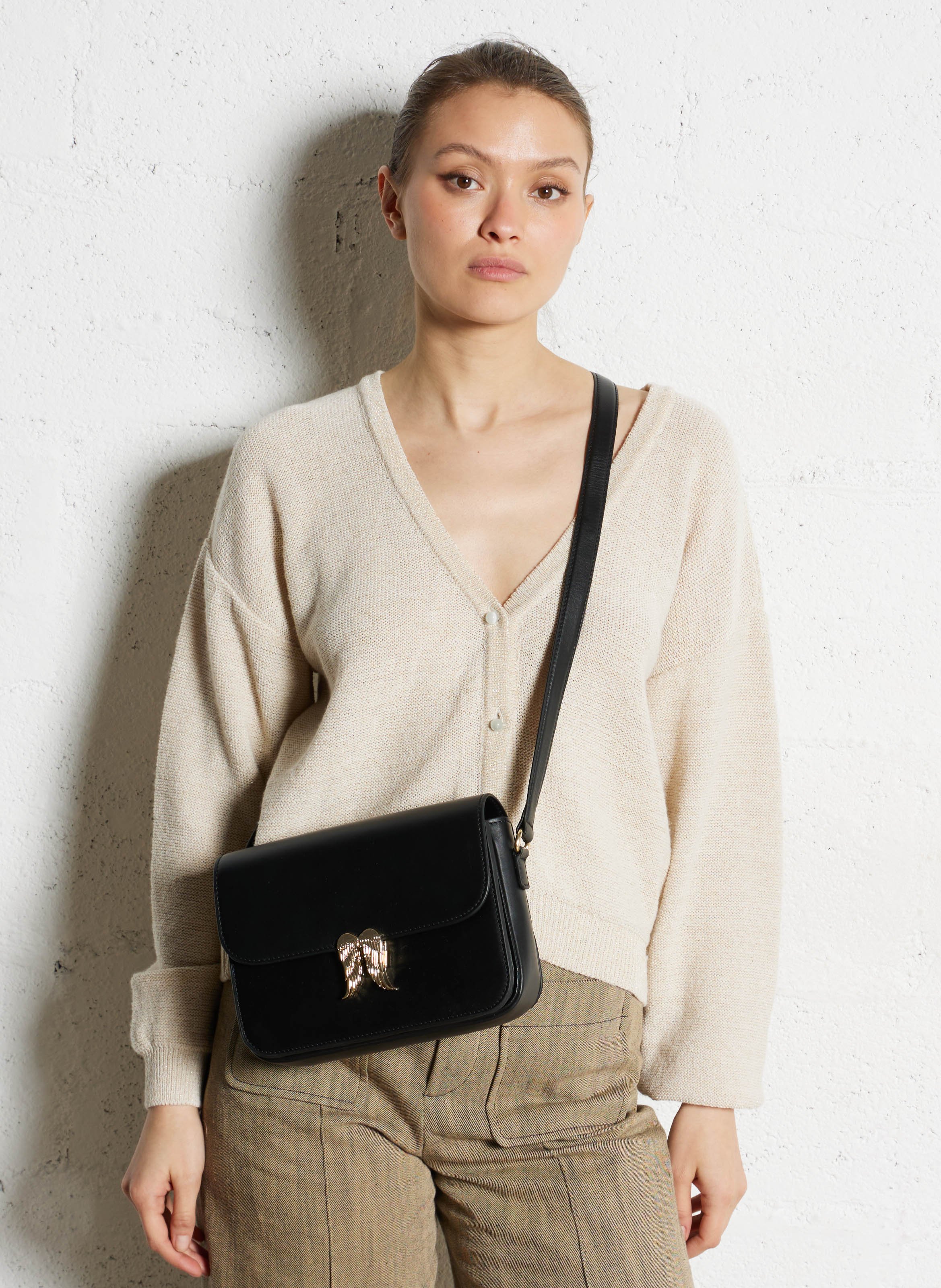 Sac bandoulière en cuir BERENICE Noir