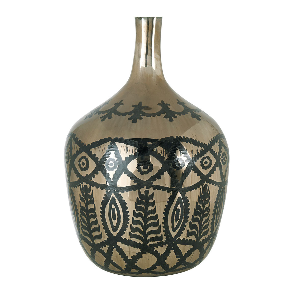 Frosted glass Hera jar vase BLANC D'IVOIRE Golden