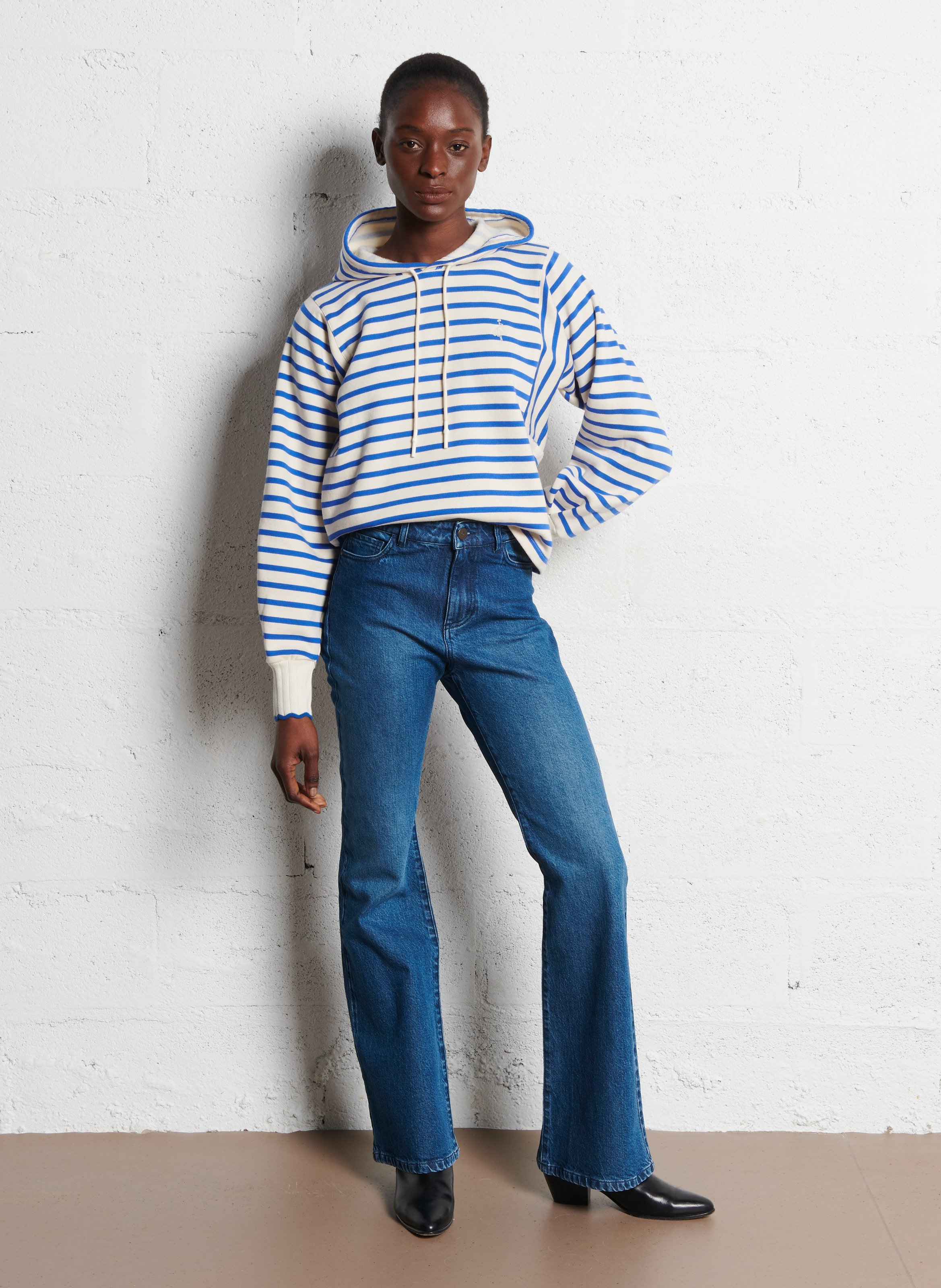 Sweat droit en coton ONE STEP Bleu