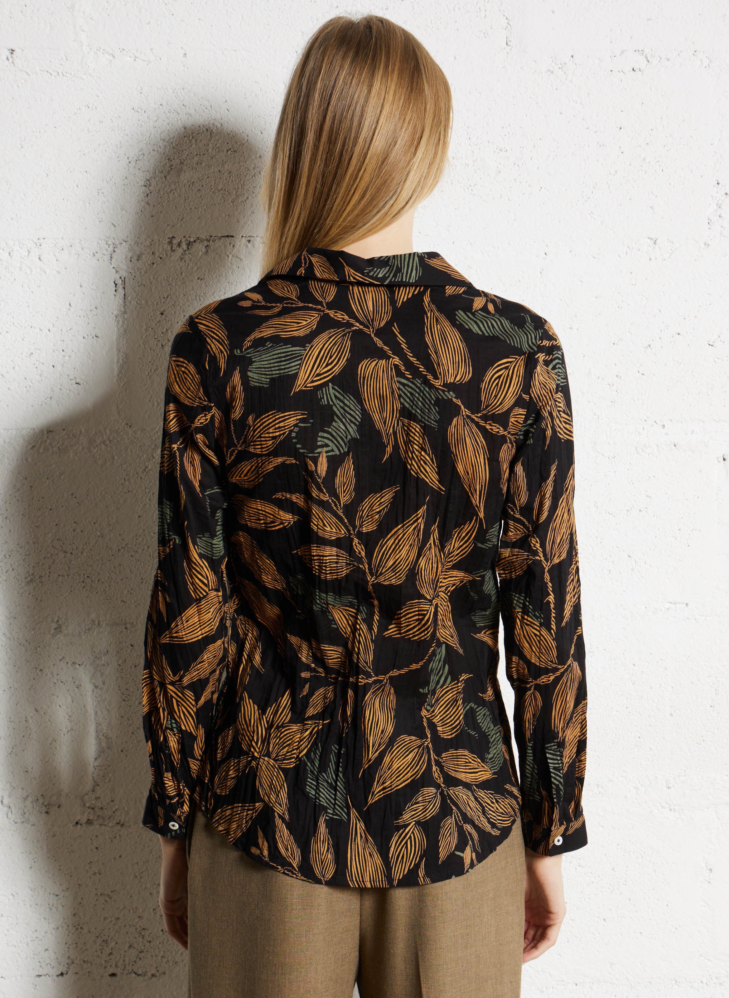 Chemise droite en coton imprimé NICE THINGS Noir