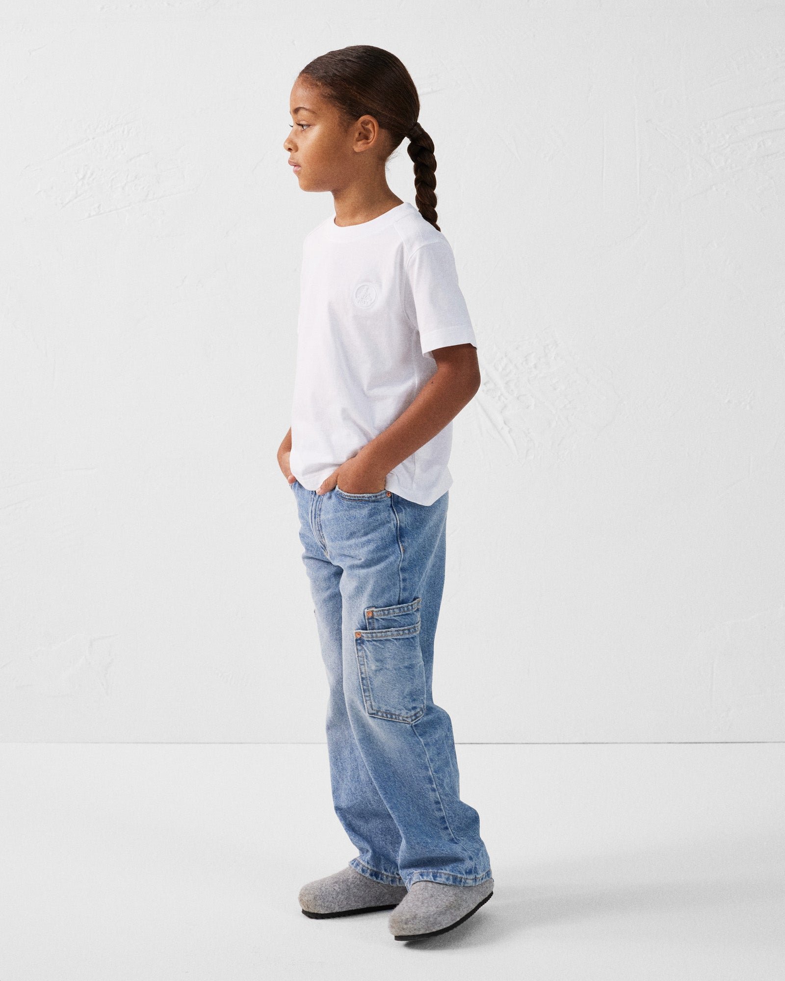 Round neck cotton child's T-shirt Prado JOTT White