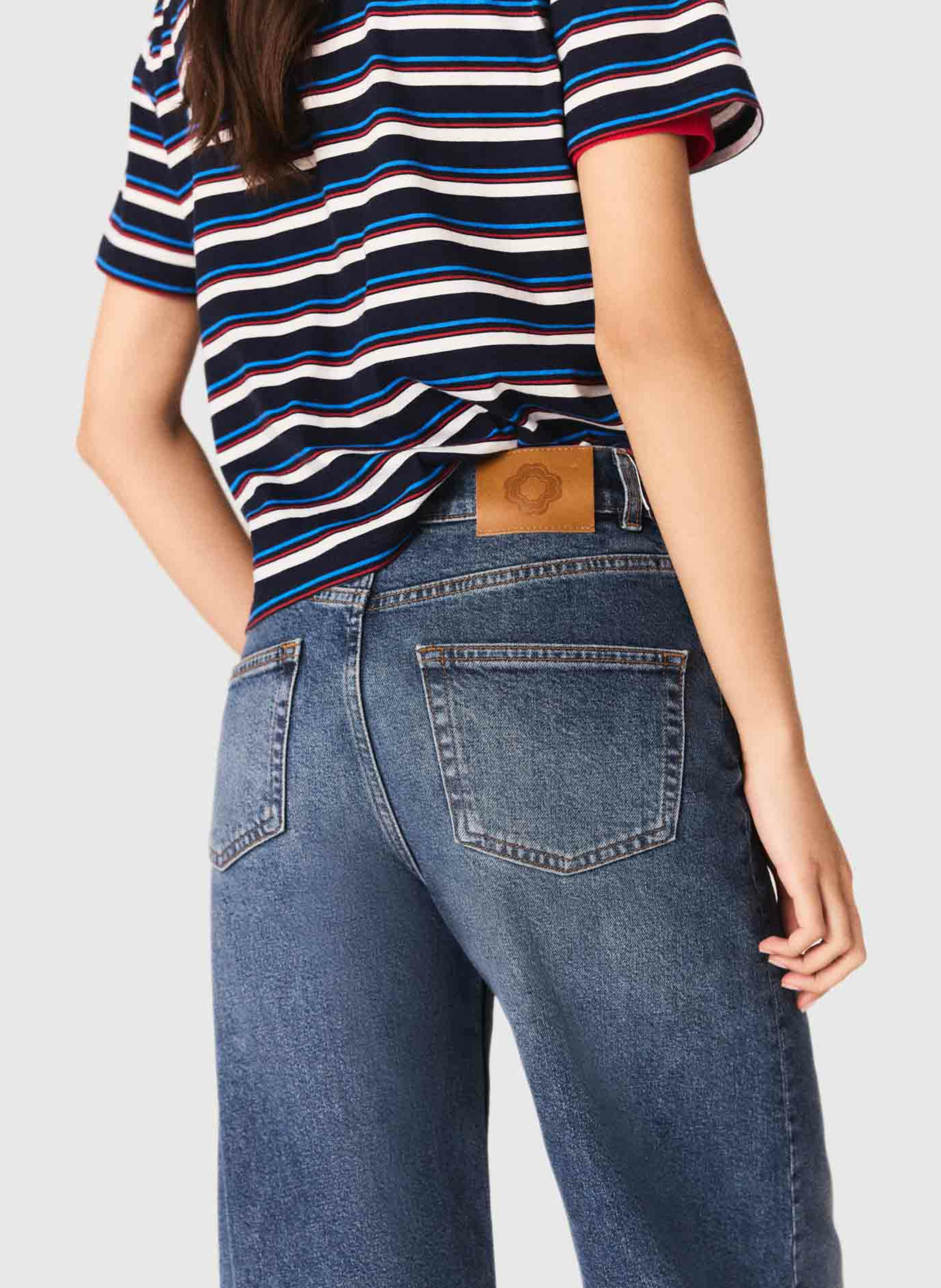 Wijde jeans - katoenblend MAJE Blauw