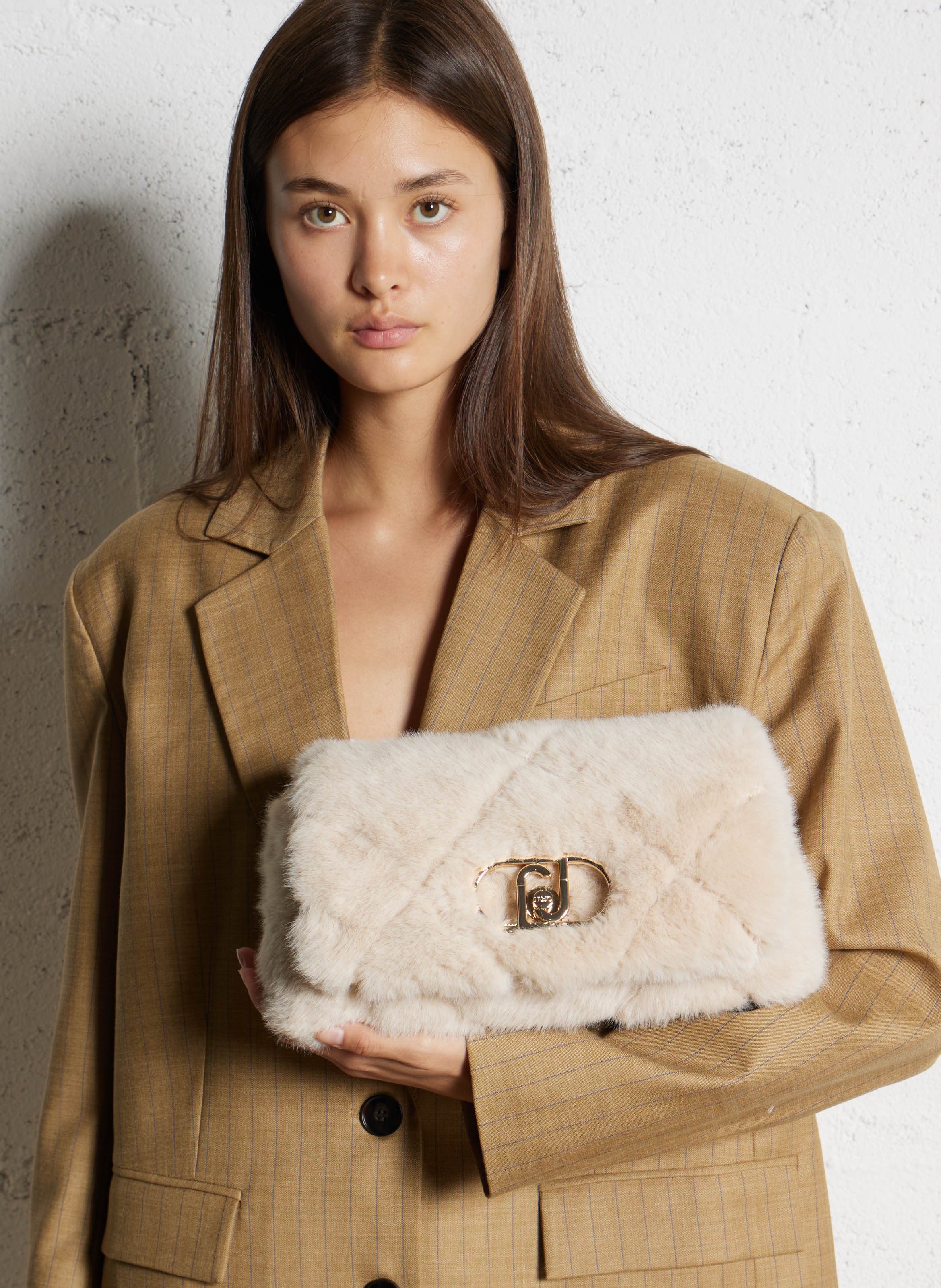 Sac bandoulière en fausse fourrure LIU JO Blanc