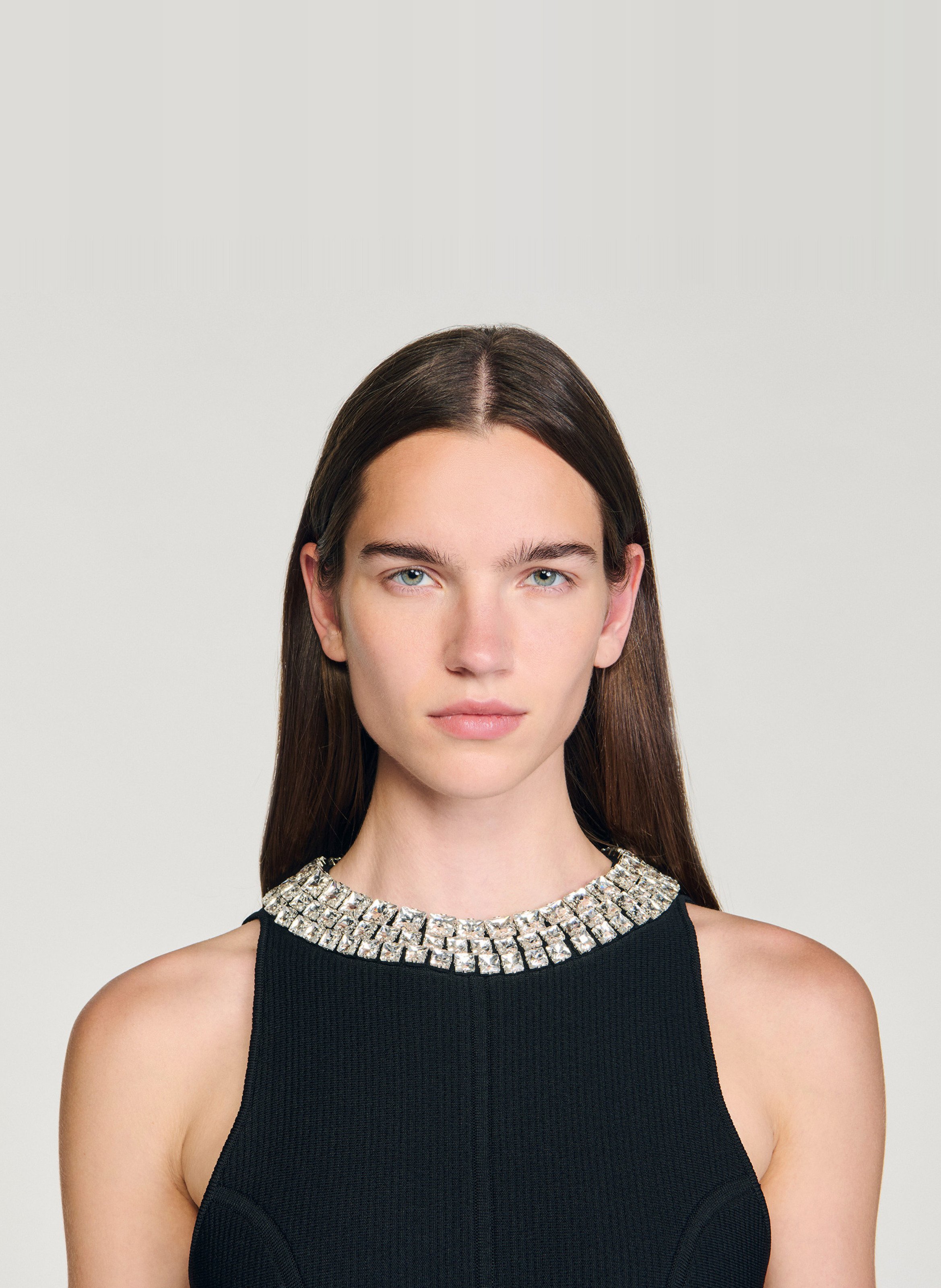 Robe courte col rond SANDRO Noir