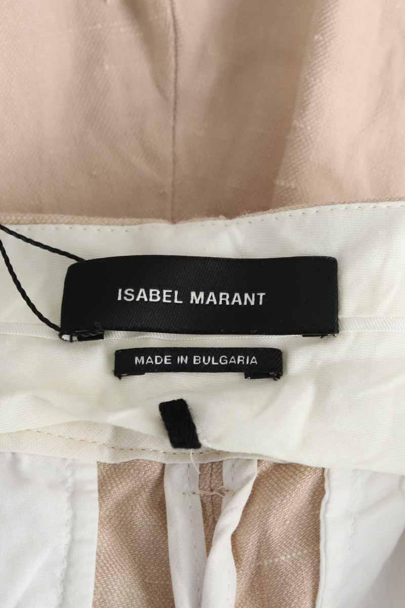 Straight linen trousers ISABEL MARANT - Seconde Main Pink