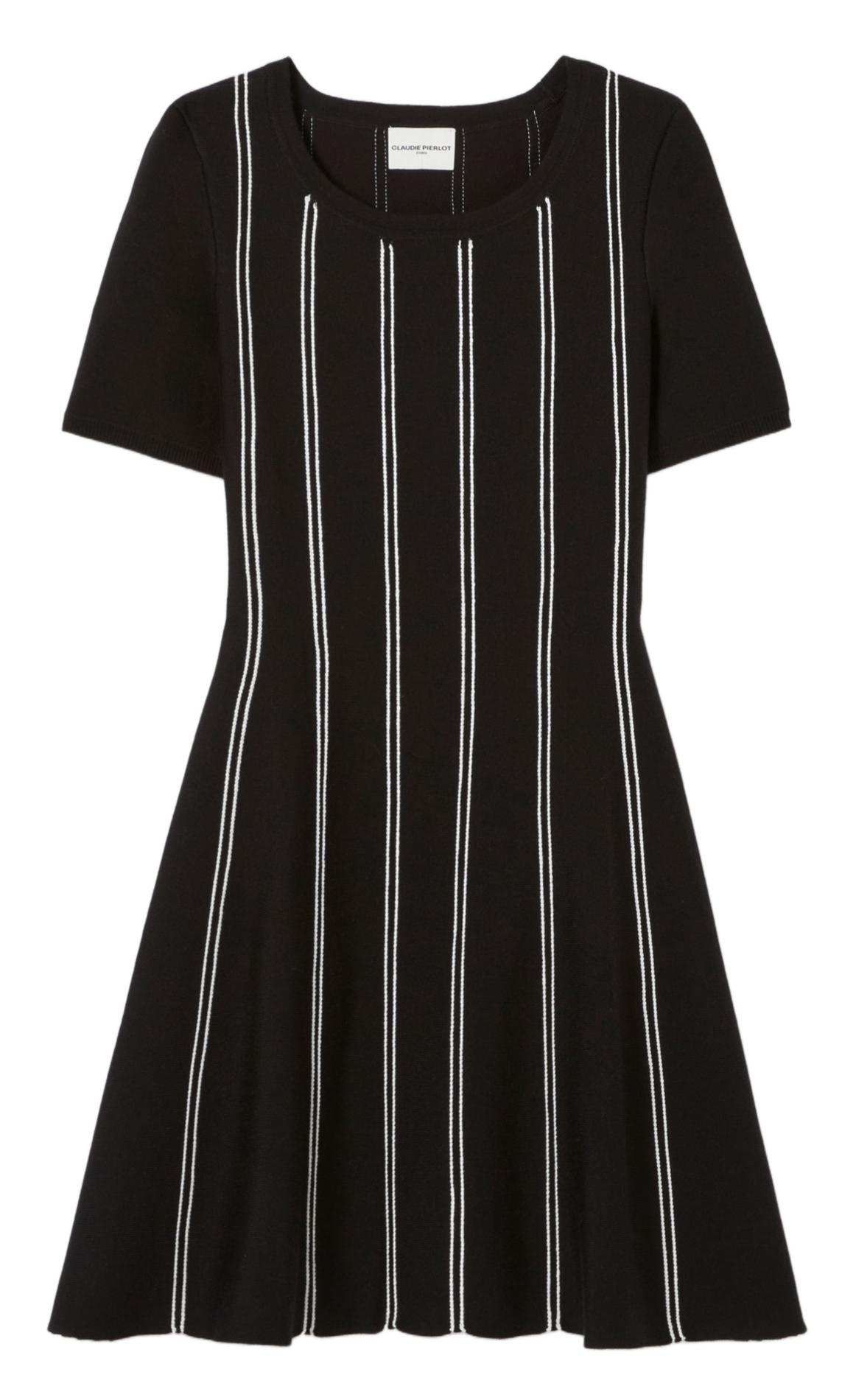 Robe courte cintrée à rayures CLAUDIE PIERLOT Noir