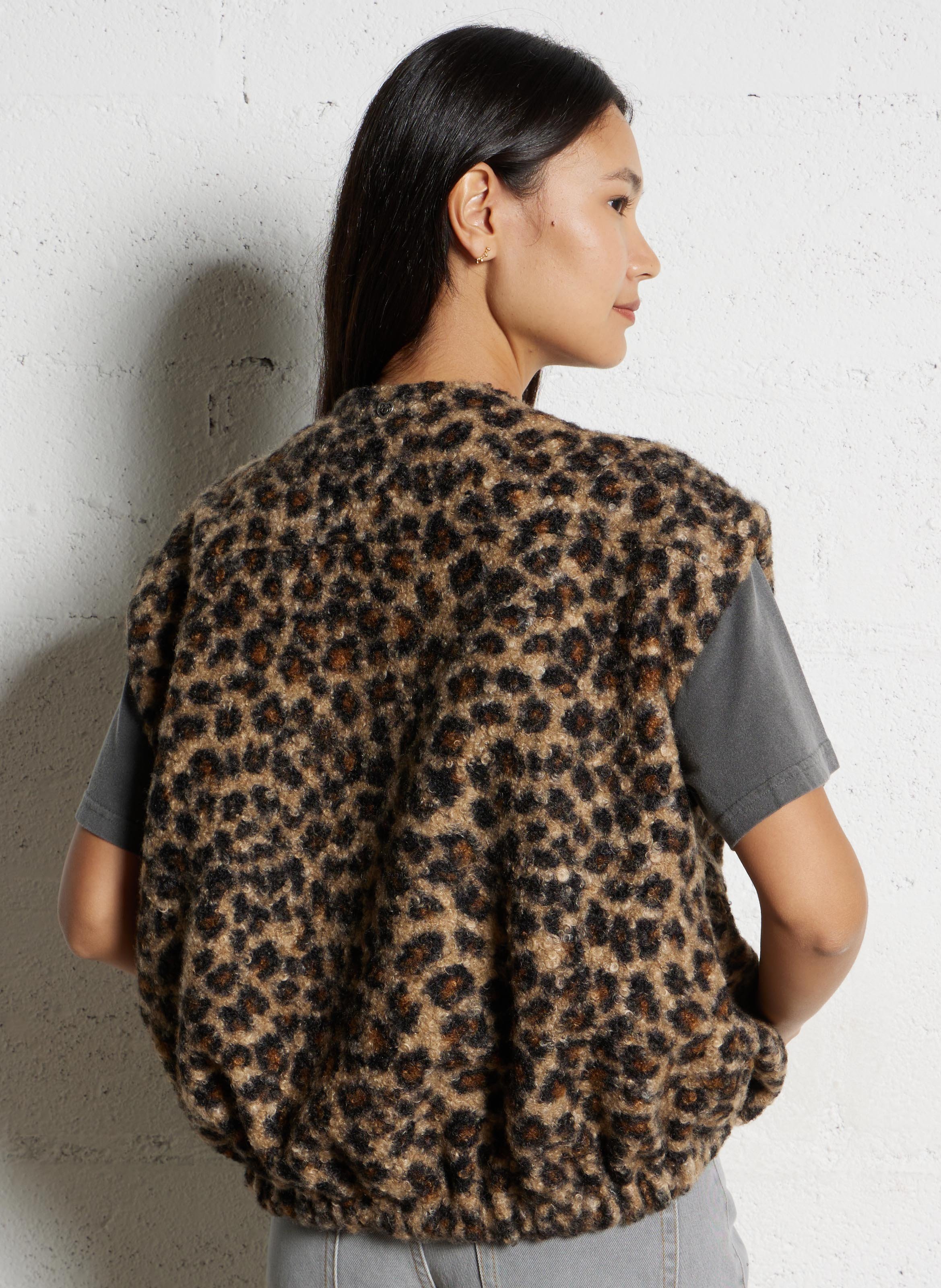 Veste oversize sans manches imprimée PLEASE Multicolore