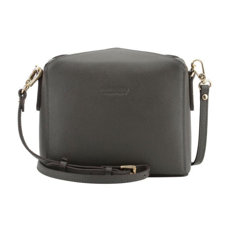 Sac porté épaule - toile enduite garnie cuir de vachette POURCHET Gris