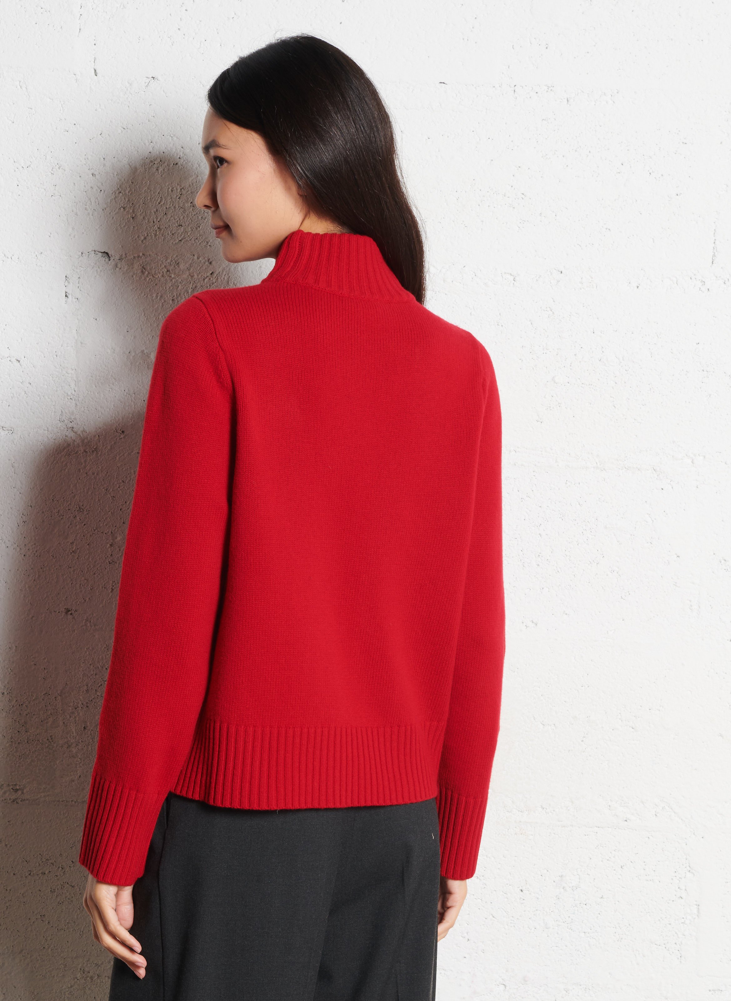 Merino wool regular fit sweater with high collar PETITE MENDIGOTE Red