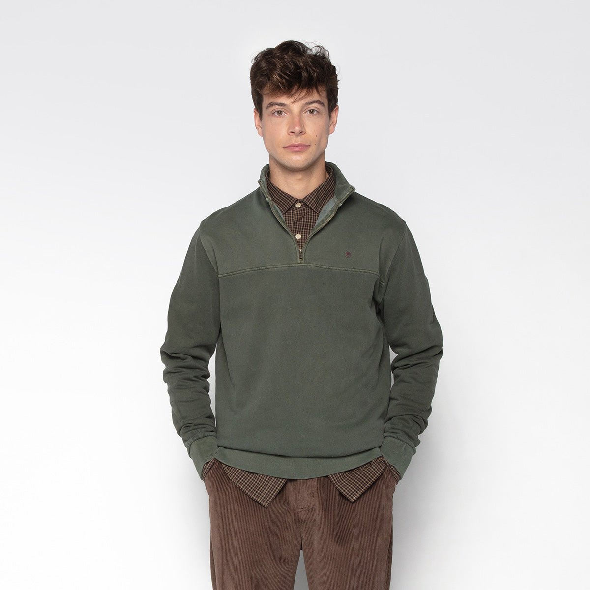 Sweatshirt with zippered collar SERGE BLANCO Green