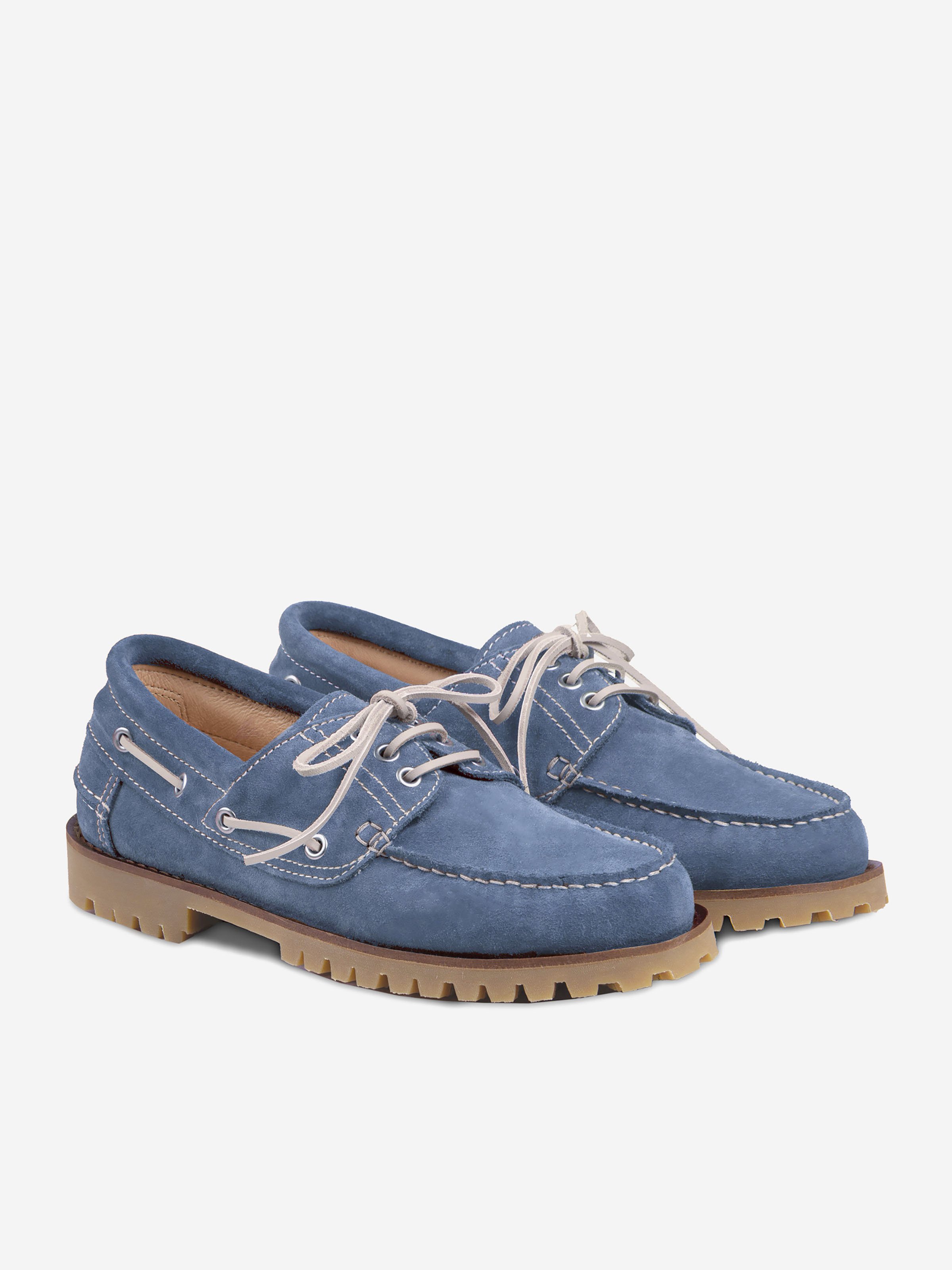 Milo suede leather boat shoes JULES & JENN Blue