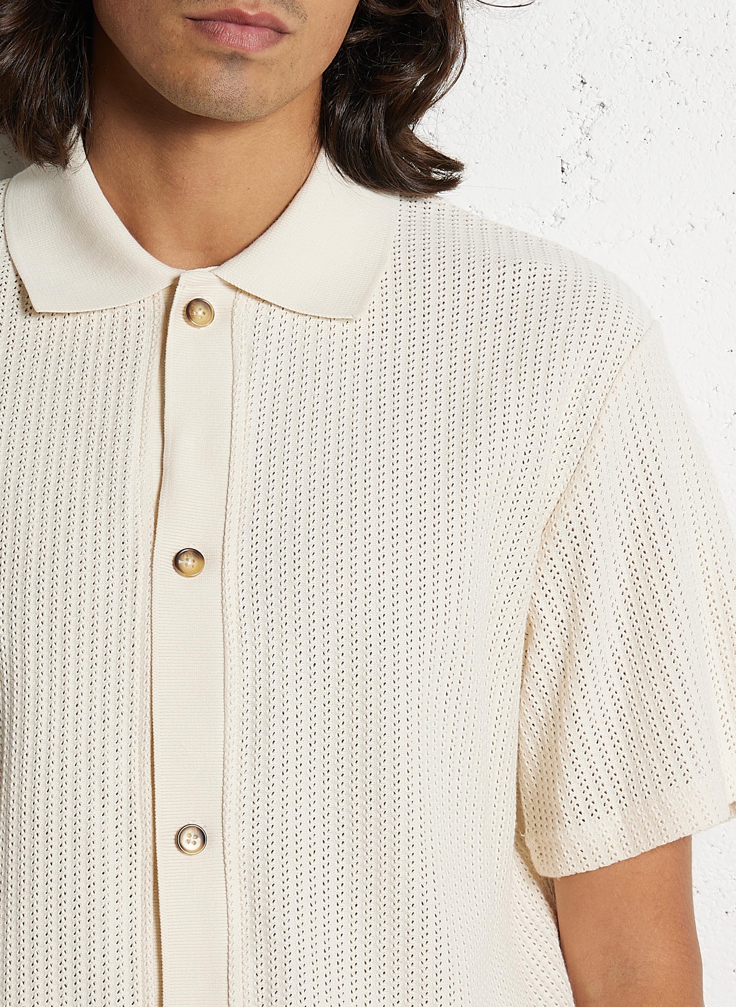 Gerade geschnittenes Poloshirt aus Bio-Baumwolle LES DEUX Beige