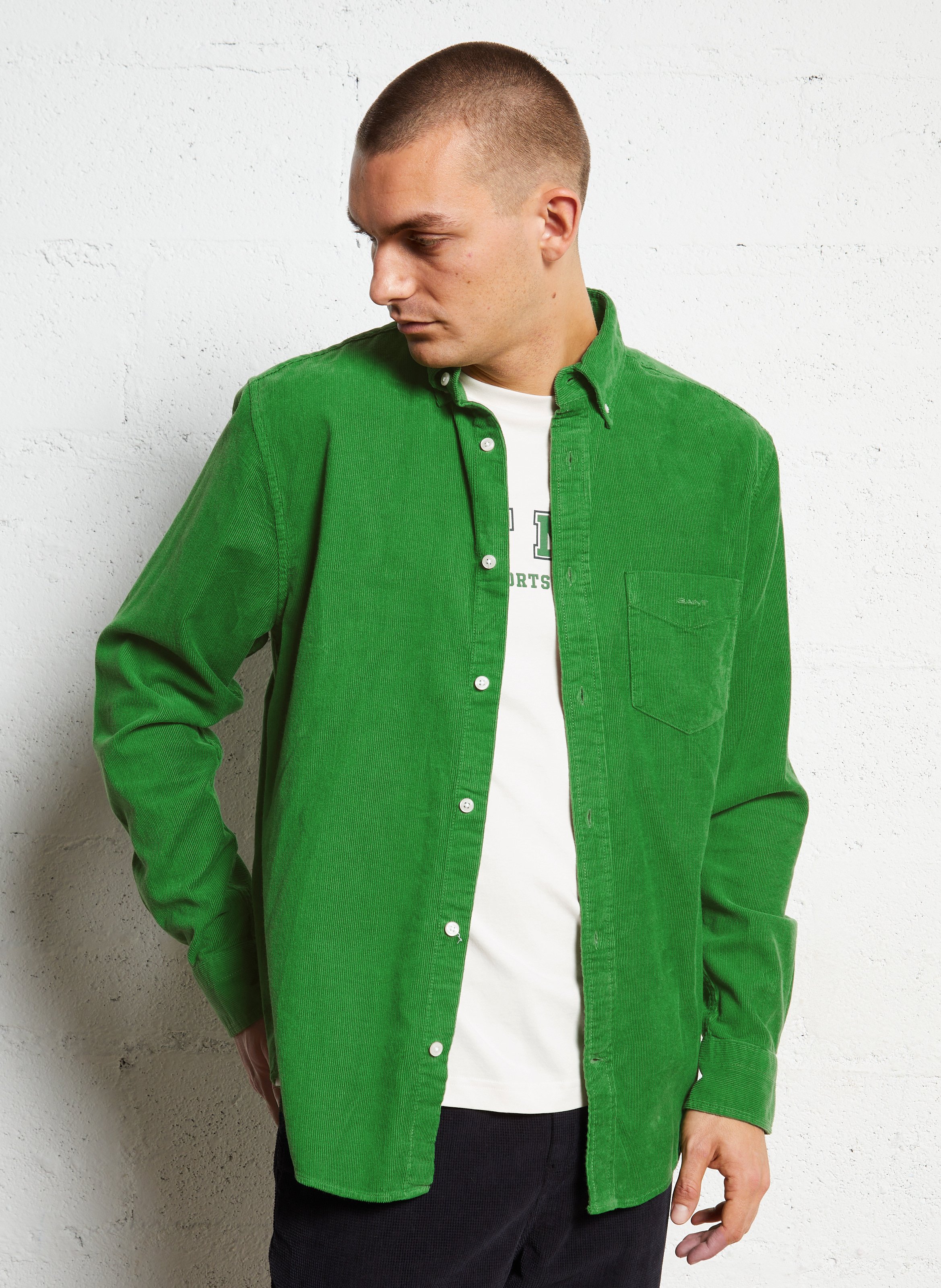 Chemise col classique manches contrastantes en coton GANT