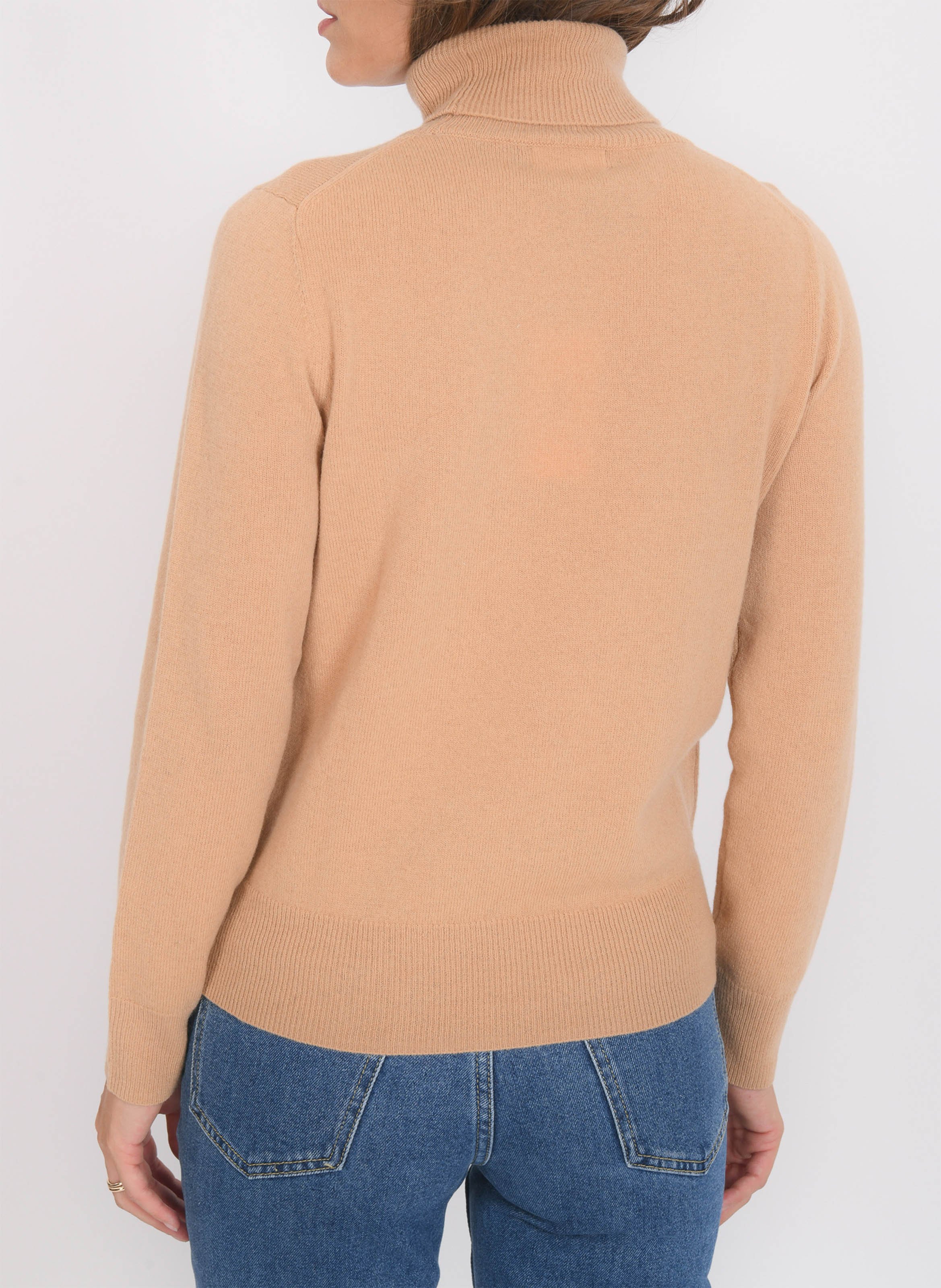 Rollkragenpullover aus einfarbiger Wolle und Kaschmir KOOKAI Beige
