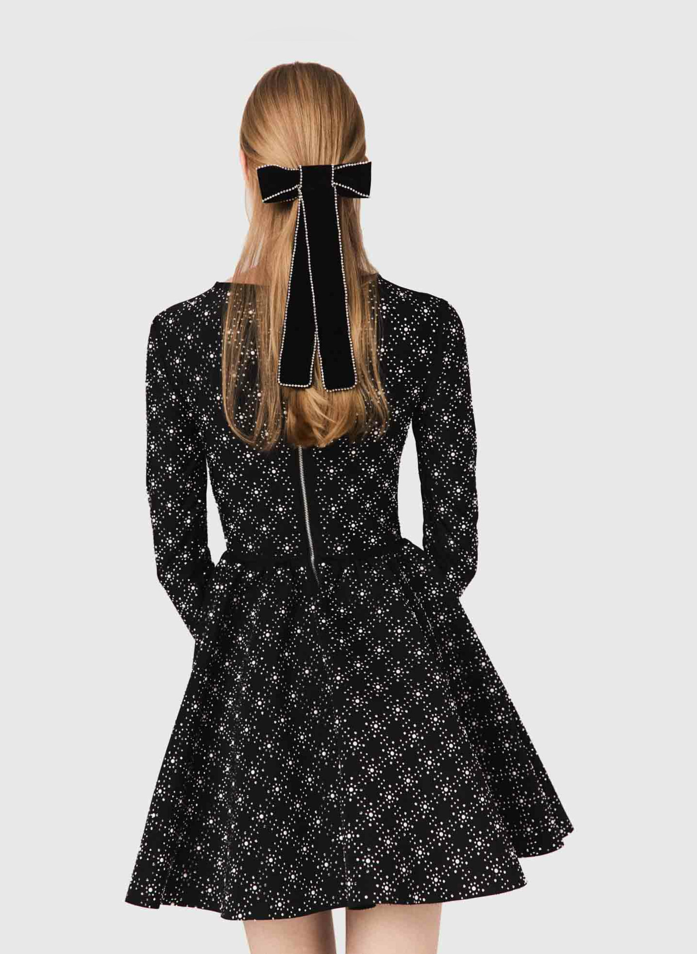 Short printed round-neck dress MAJE Black