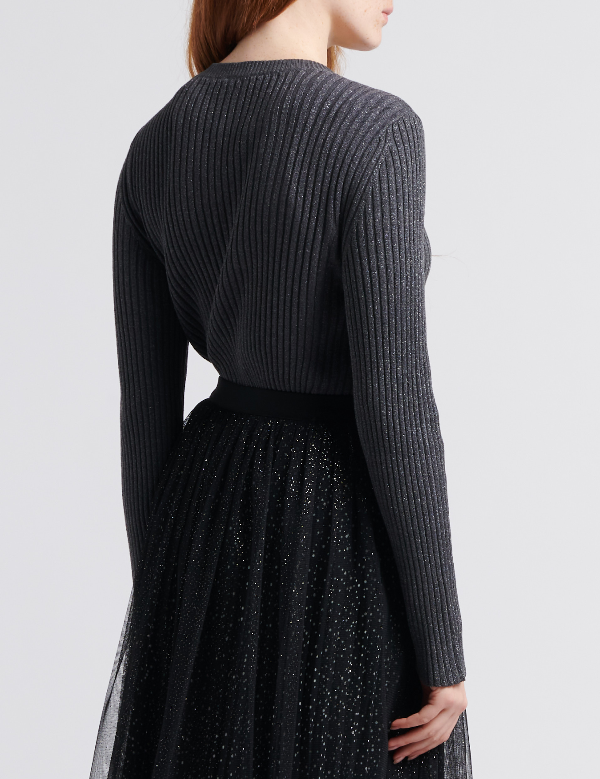 Pull moulant à col rond OBJECT Gris