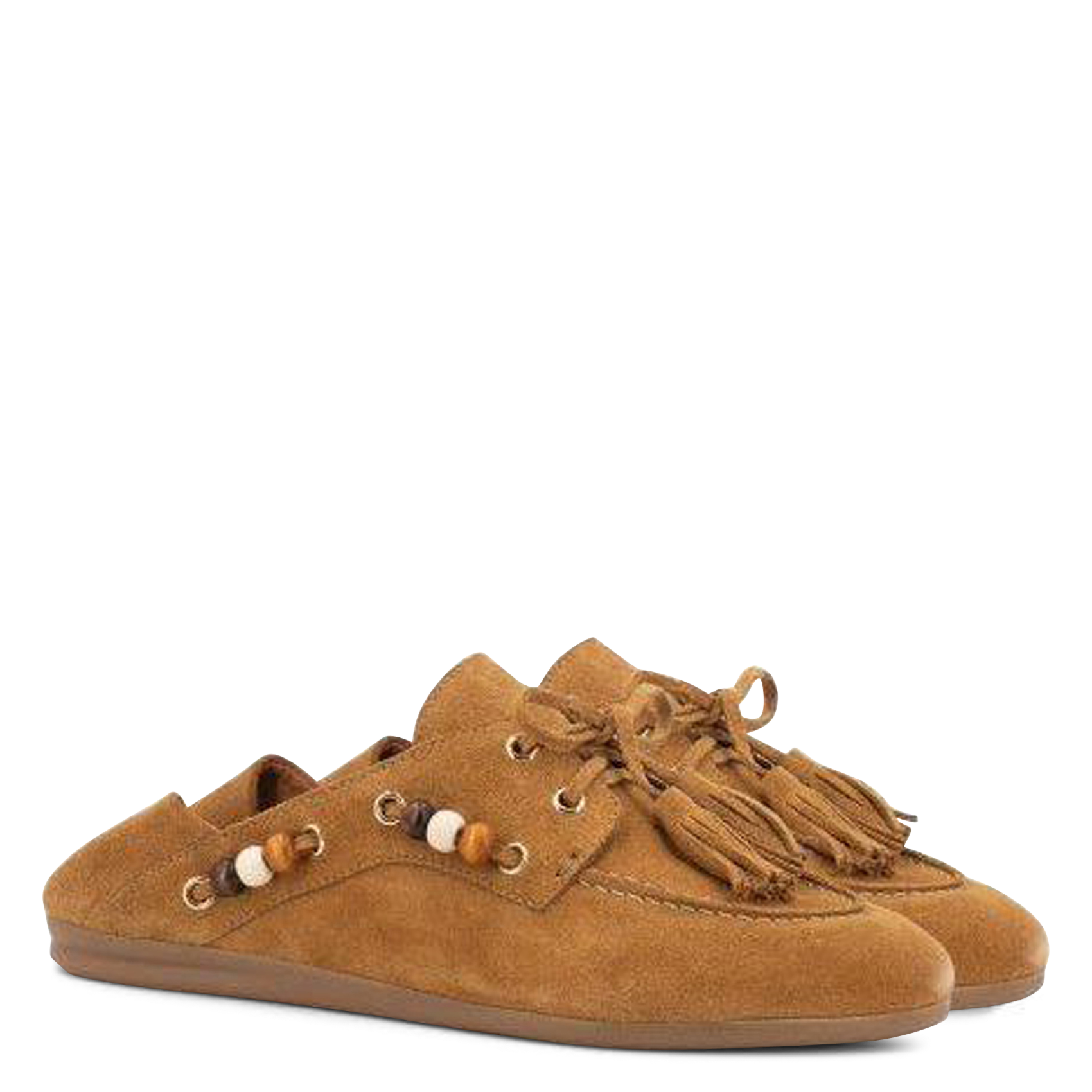 Mules en cuir velours TORAL Marron