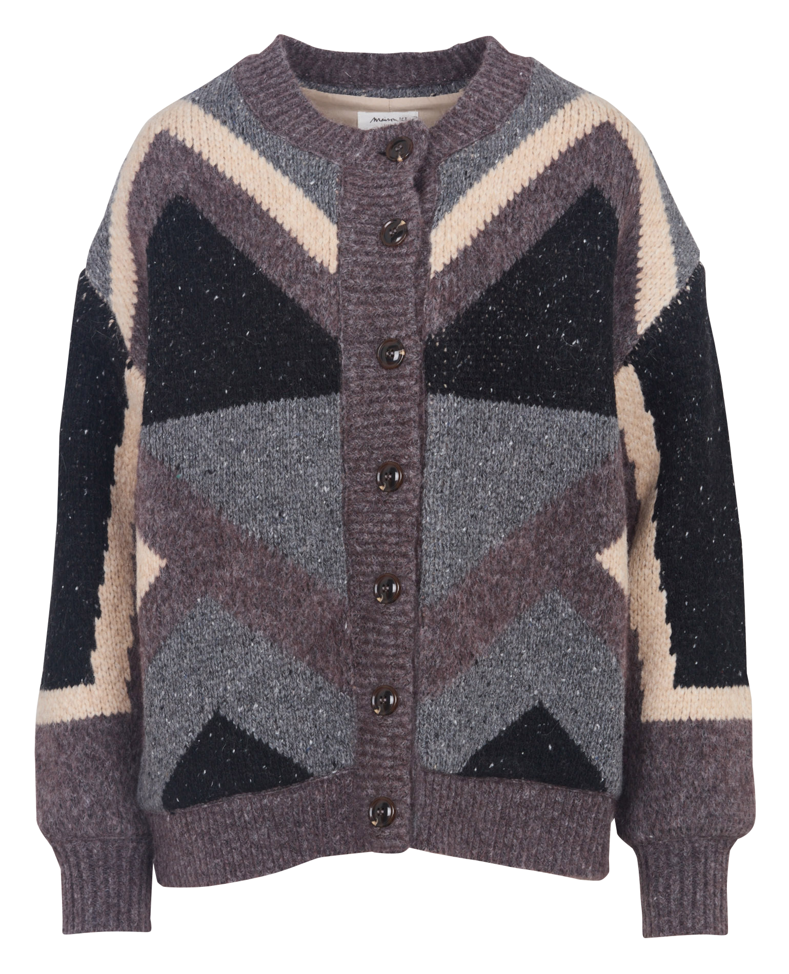 Veste oversize col rond en laine mélangée MAISON 123 Gris