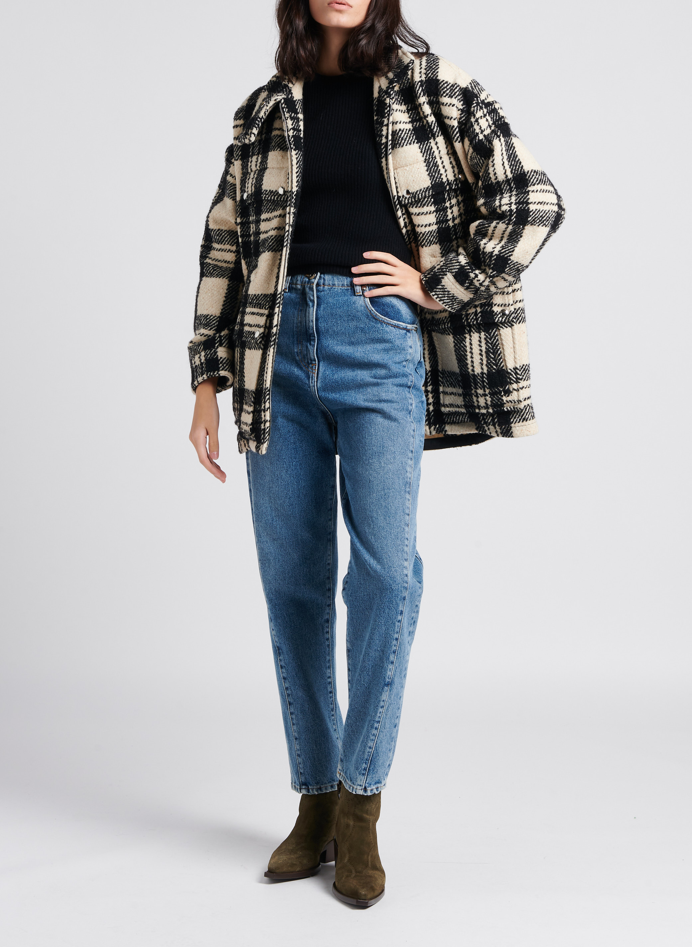 Manteau col montant en laine mélangée  IRO Noir