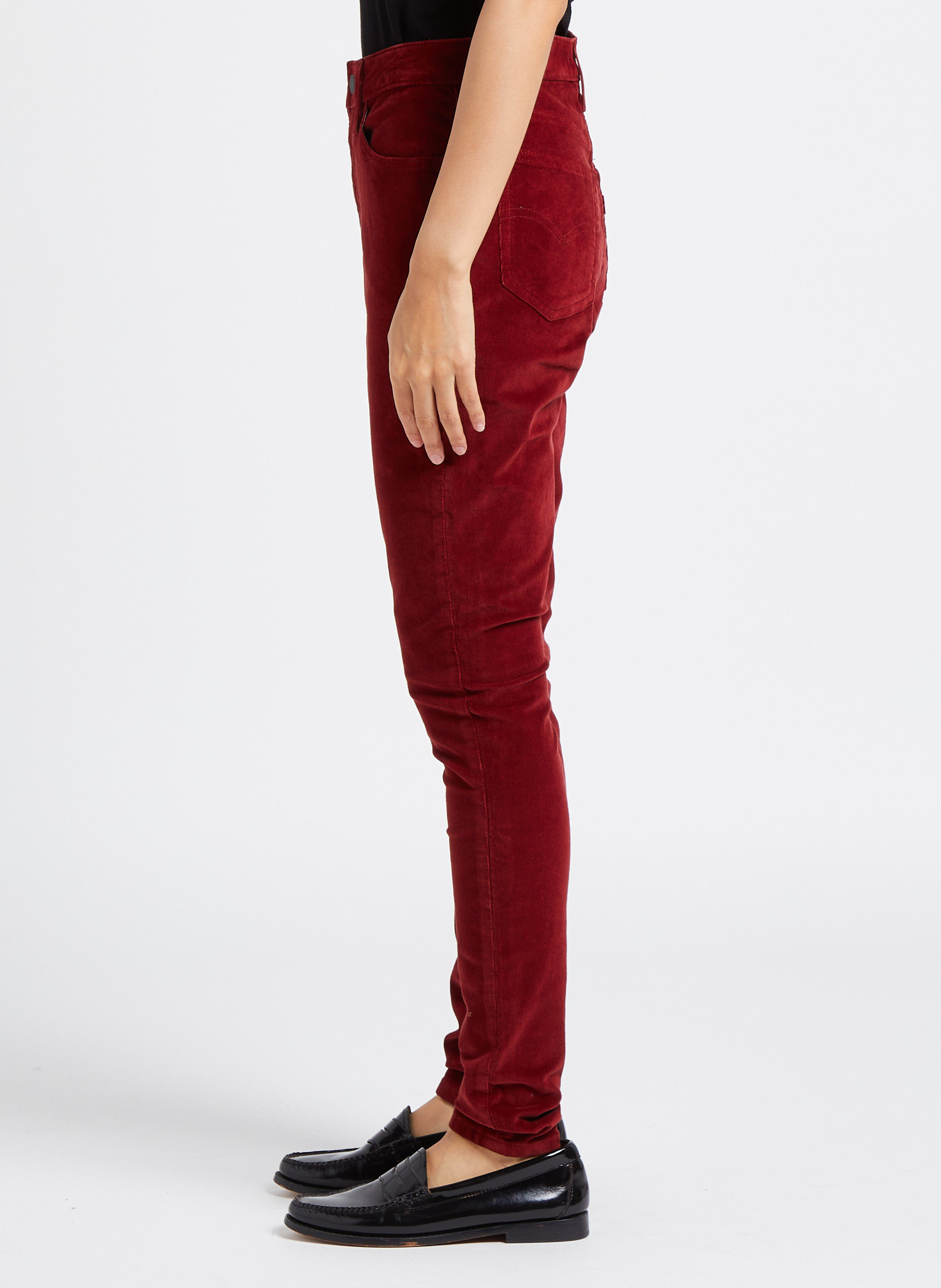Pantalon skinny en velours côtelé LEVI'S Rouge