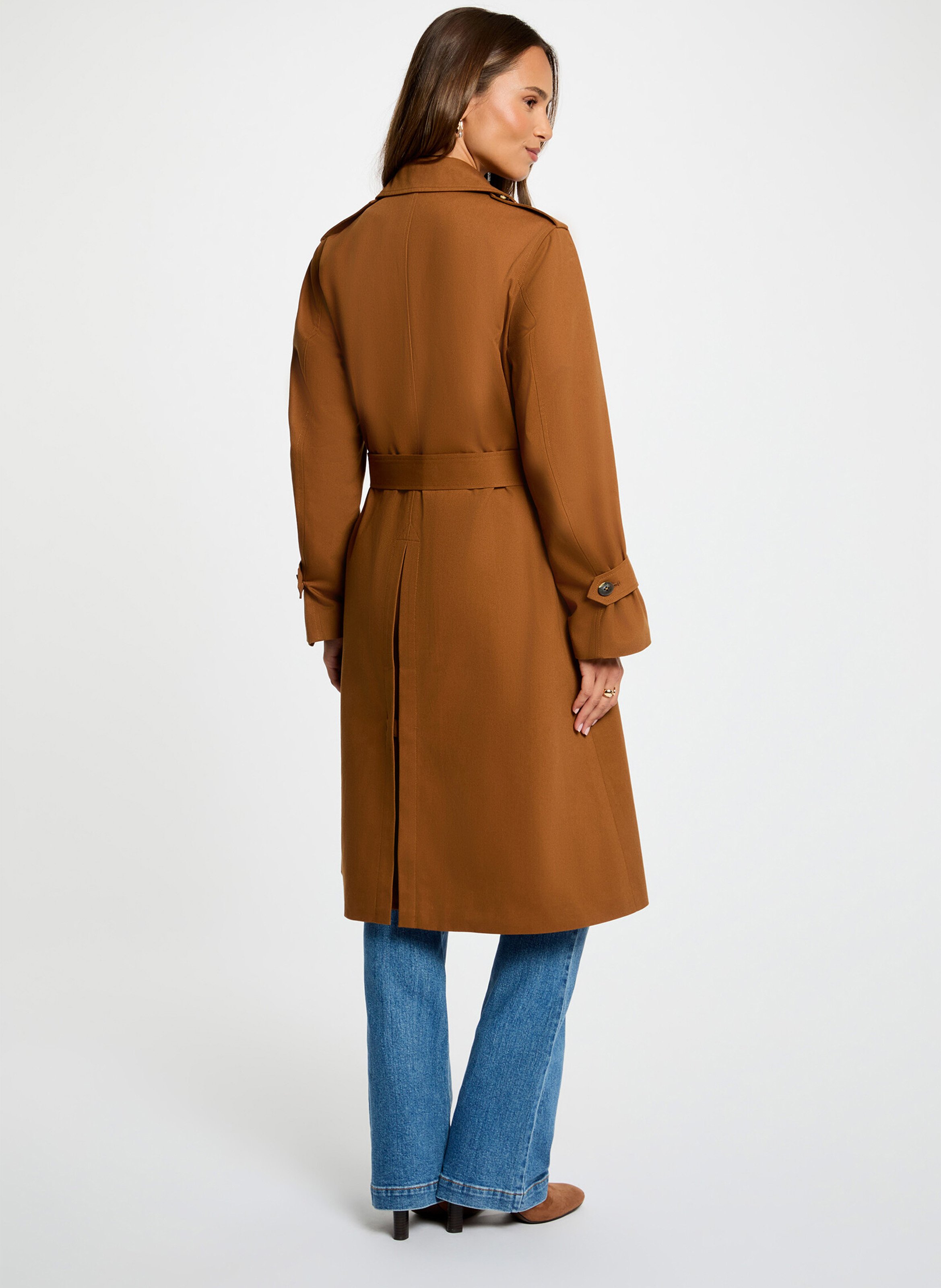 Mid-length belted trench coat MORGAN Brown