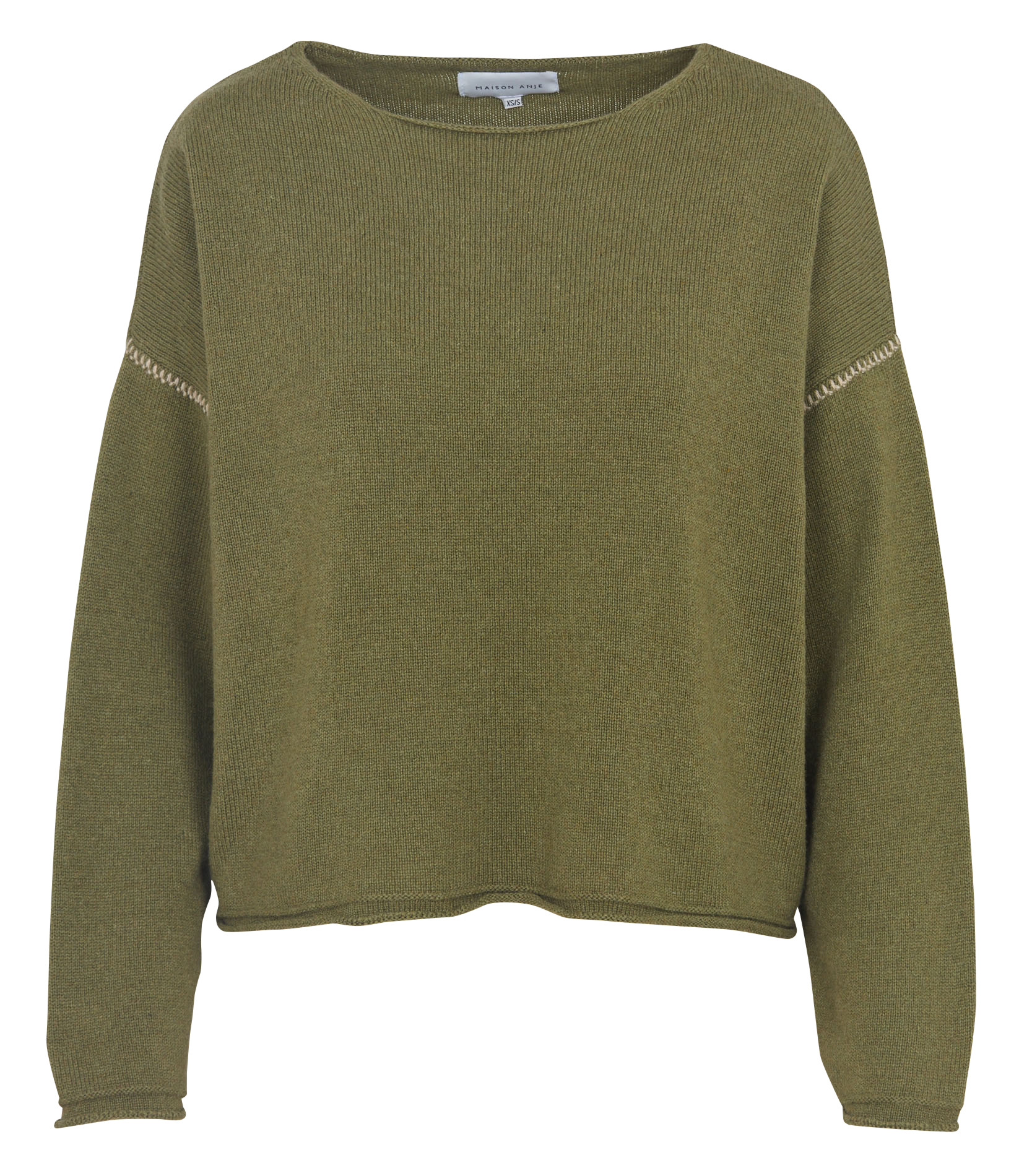 Korte trui met ronde hals MAISON ANJE Kaki